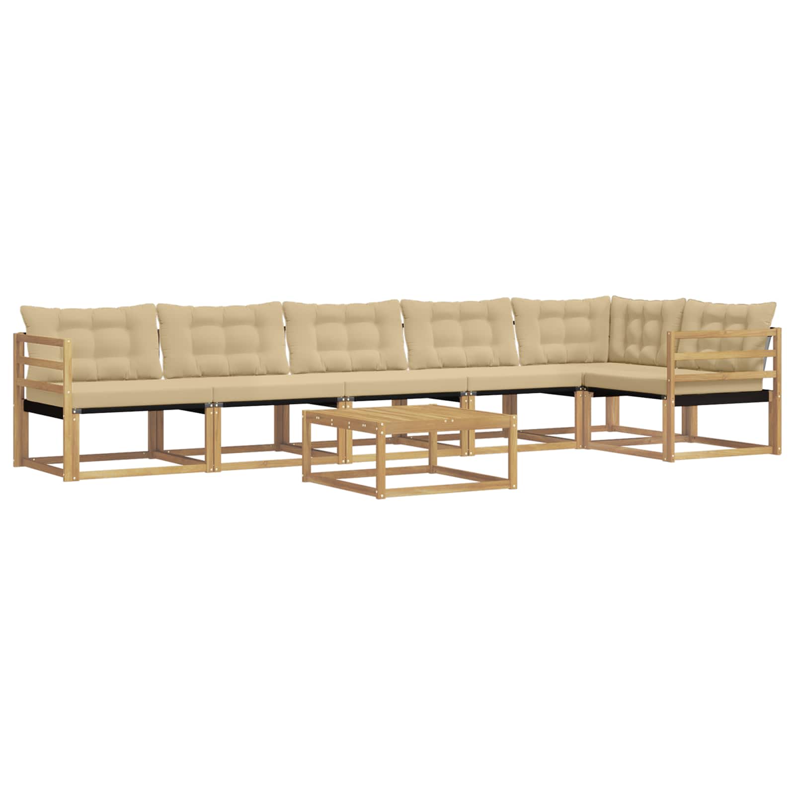 vidaXL Zestaw sof na zewnątrz 7 pcs Biały i Beżowy 79 x 79 x 37 cm