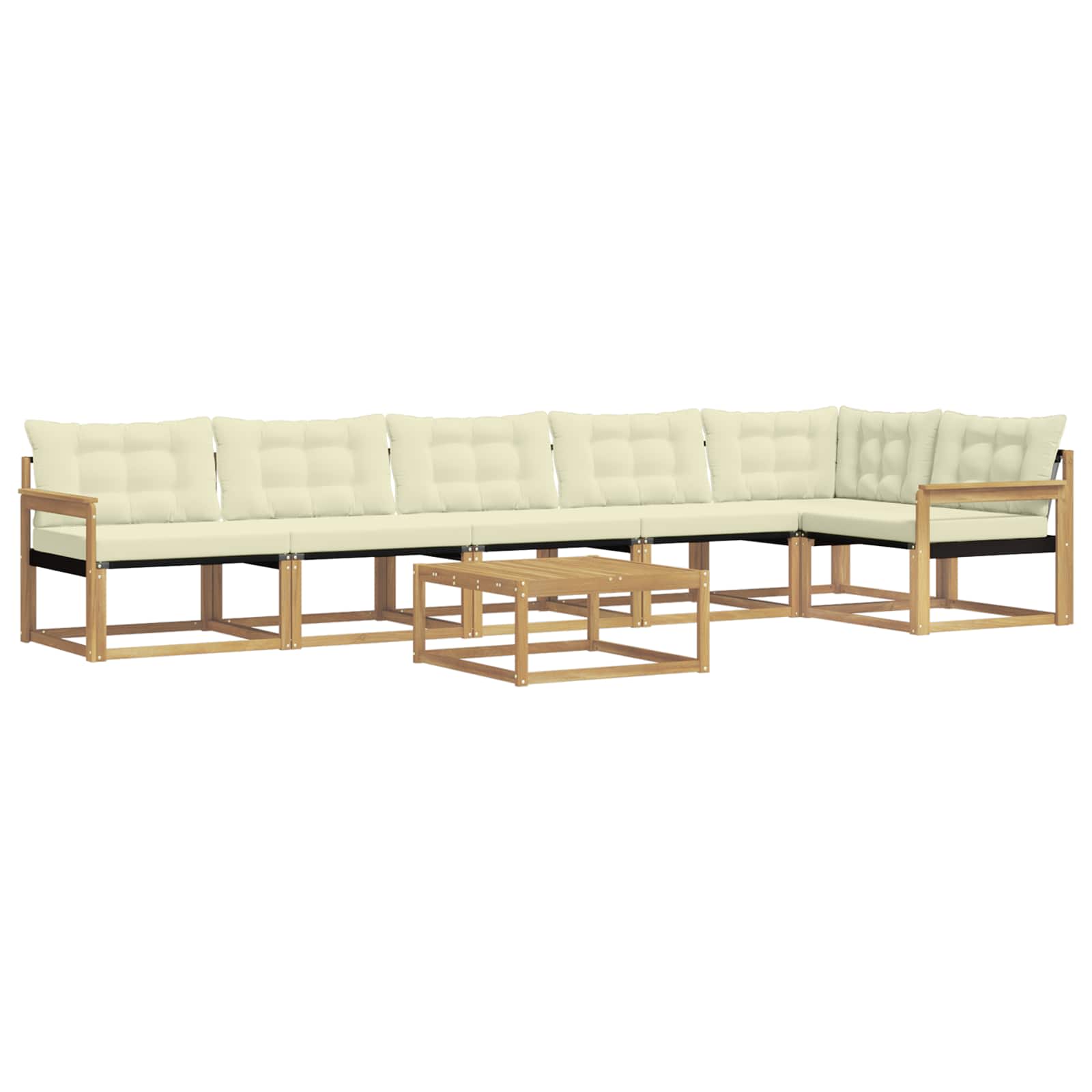 vidaXL Zestaw sof na zewnątrz 7 pcs Biały i kremowy 79 x 79 x 37 cm