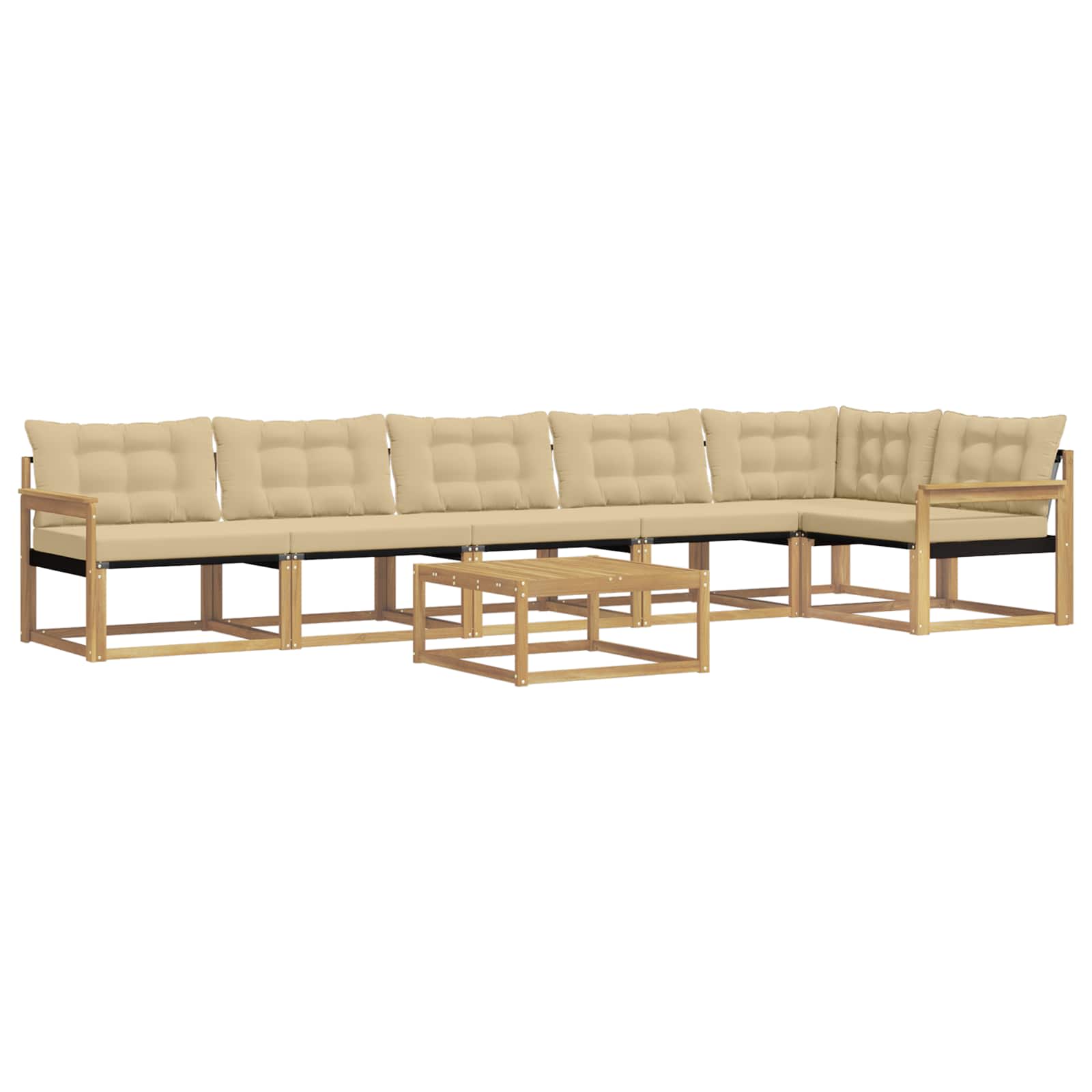 vidaXL Zestaw sof na zewnątrz 7 pcs Biały i Beżowy 79 x 79 x 37 cm