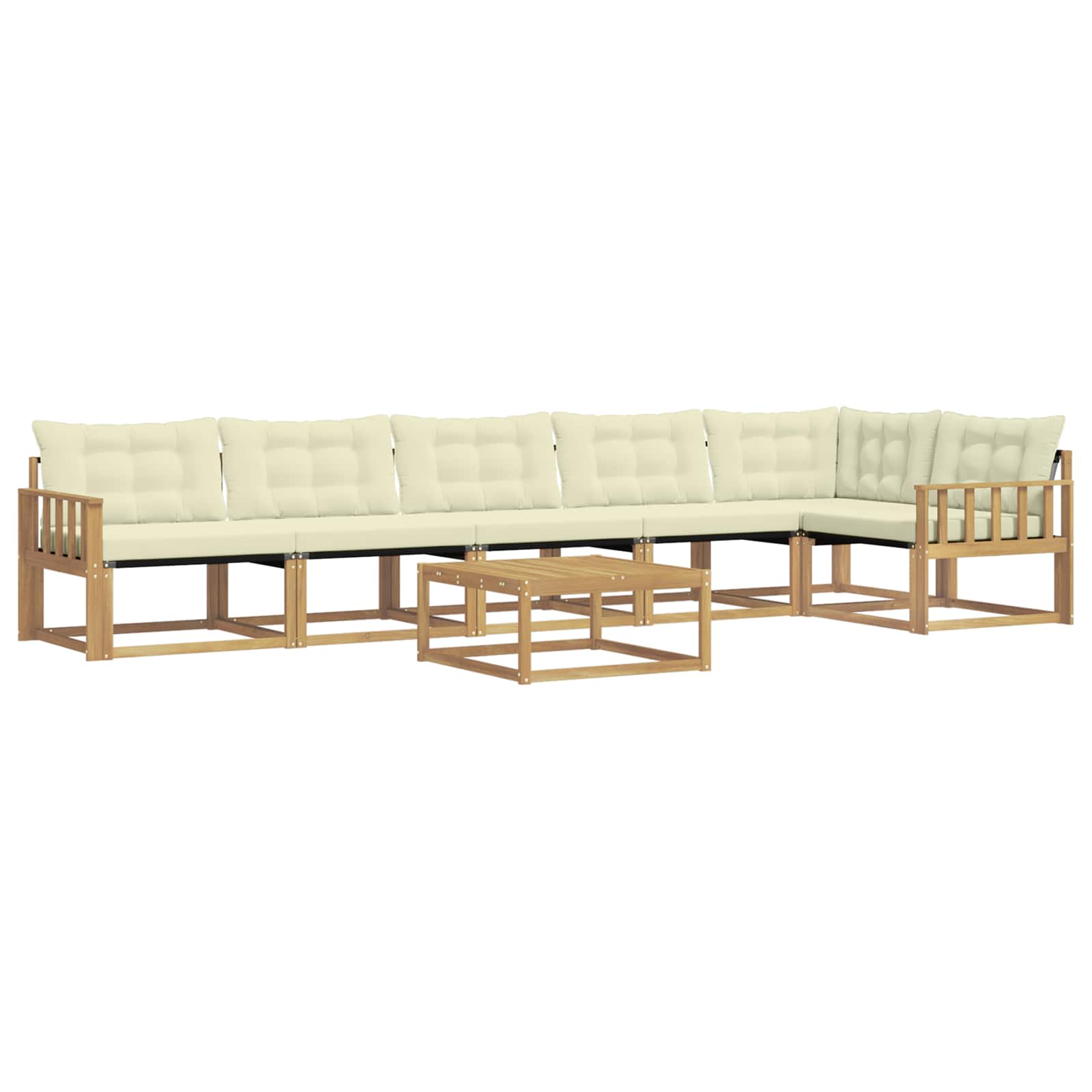 vidaXL Zestaw sof na zewnątrz 7 pcs Biały i kremowy 79 x 79 x 37 cm