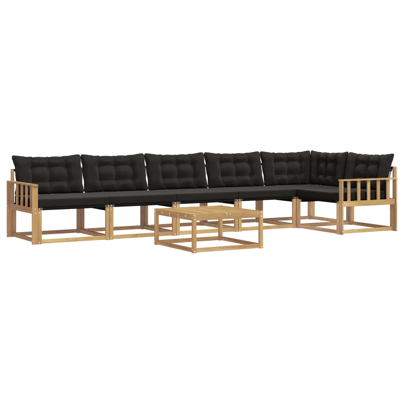 vidaXL Zestaw sof na zewnątrz 7 pcs biały i czarny 79 x 79 x 37 cm