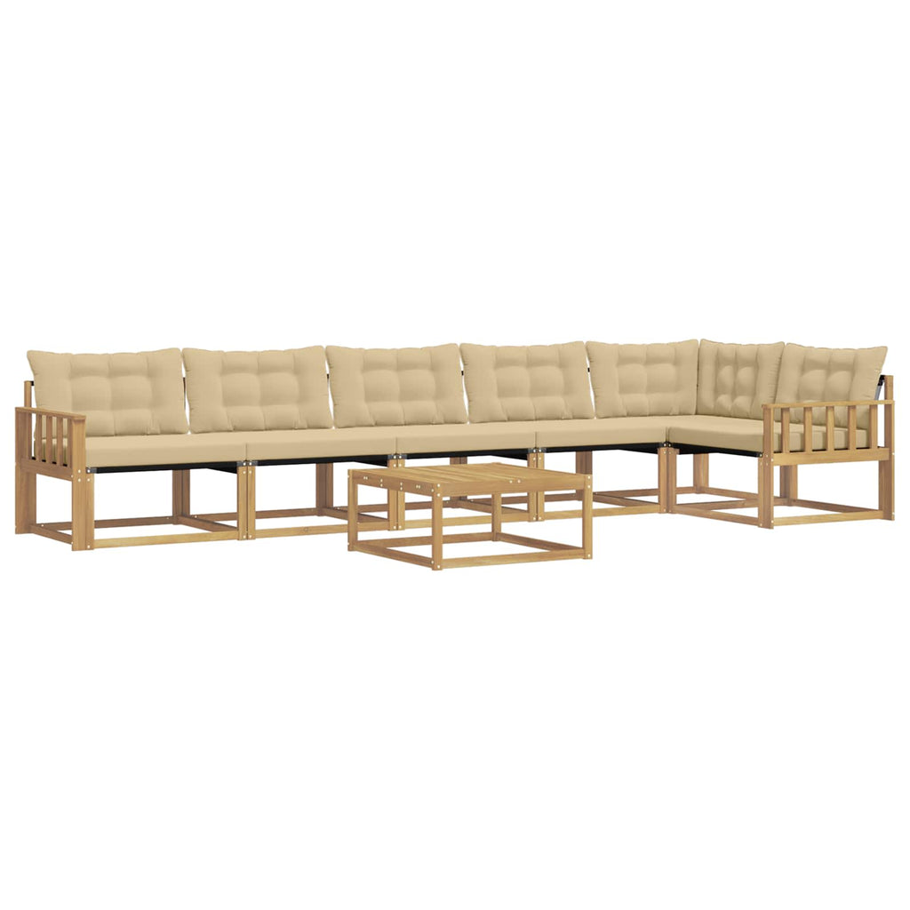 vidaXL Zestaw sof na zewnątrz 7 pcs Biały i Beżowy 79 x 79 x 37 cm