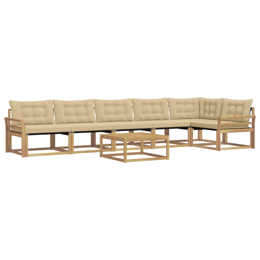 vidaXL Zestaw sof na zewnątrz 7 pcs Biały i Beżowy 79 x 79 x 37 cm