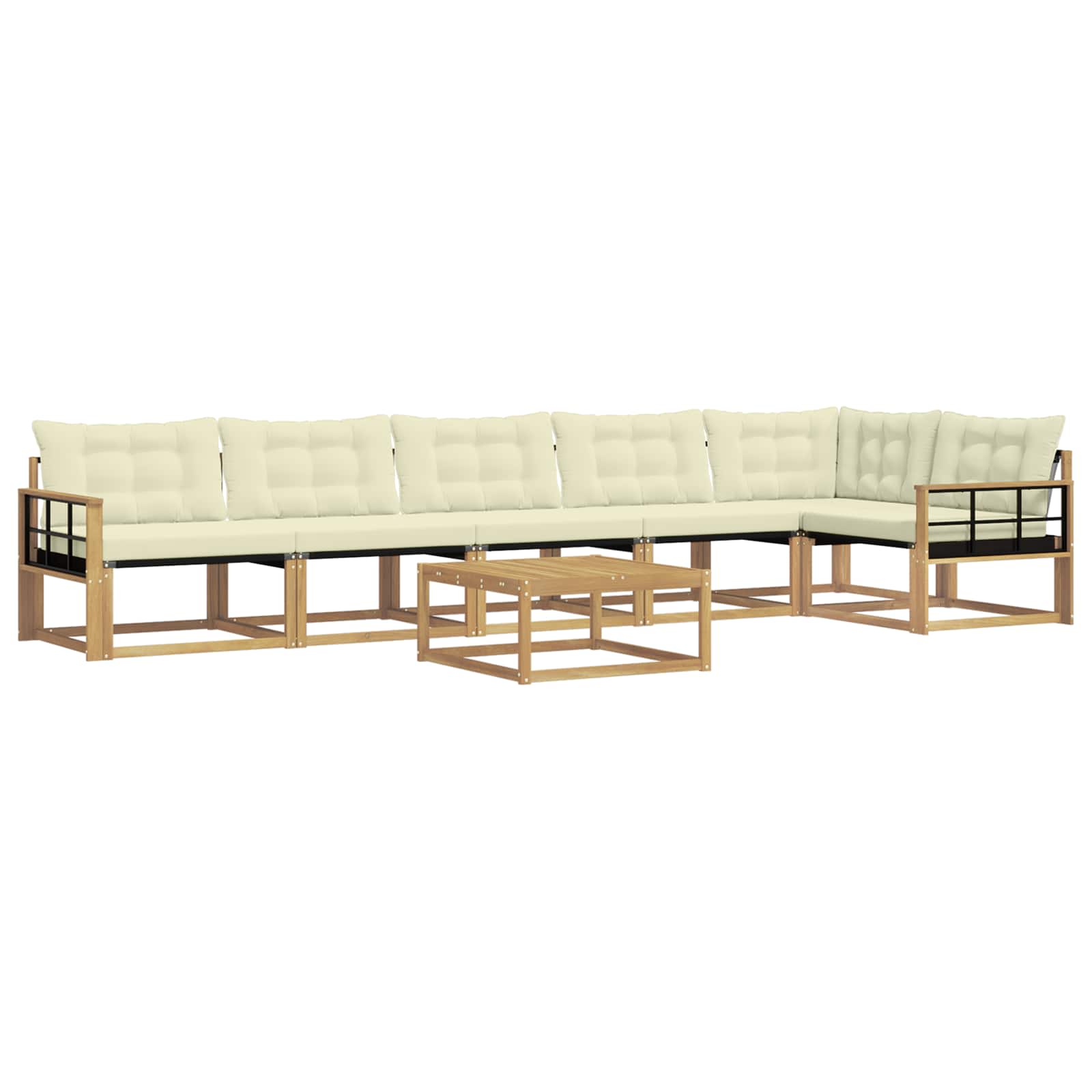 vidaXL Zestaw sof na zewnątrz 7 pcs Biały i kremowy 79 x 79 x 37 cm