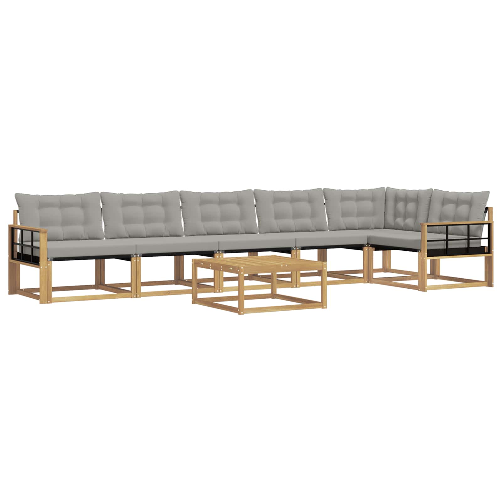 vidaXL Zestaw sof na zewnątrz 7 pcs Biały i jasnoszary 79 x 79 x 37 cm