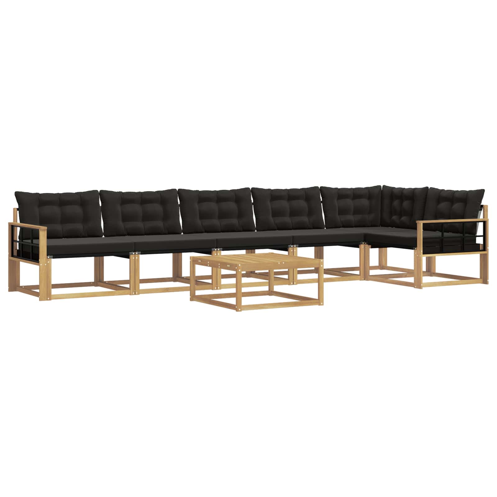 vidaXL Zestaw sof na zewnątrz 7 pcs biały i czarny 79 x 79 x 37 cm