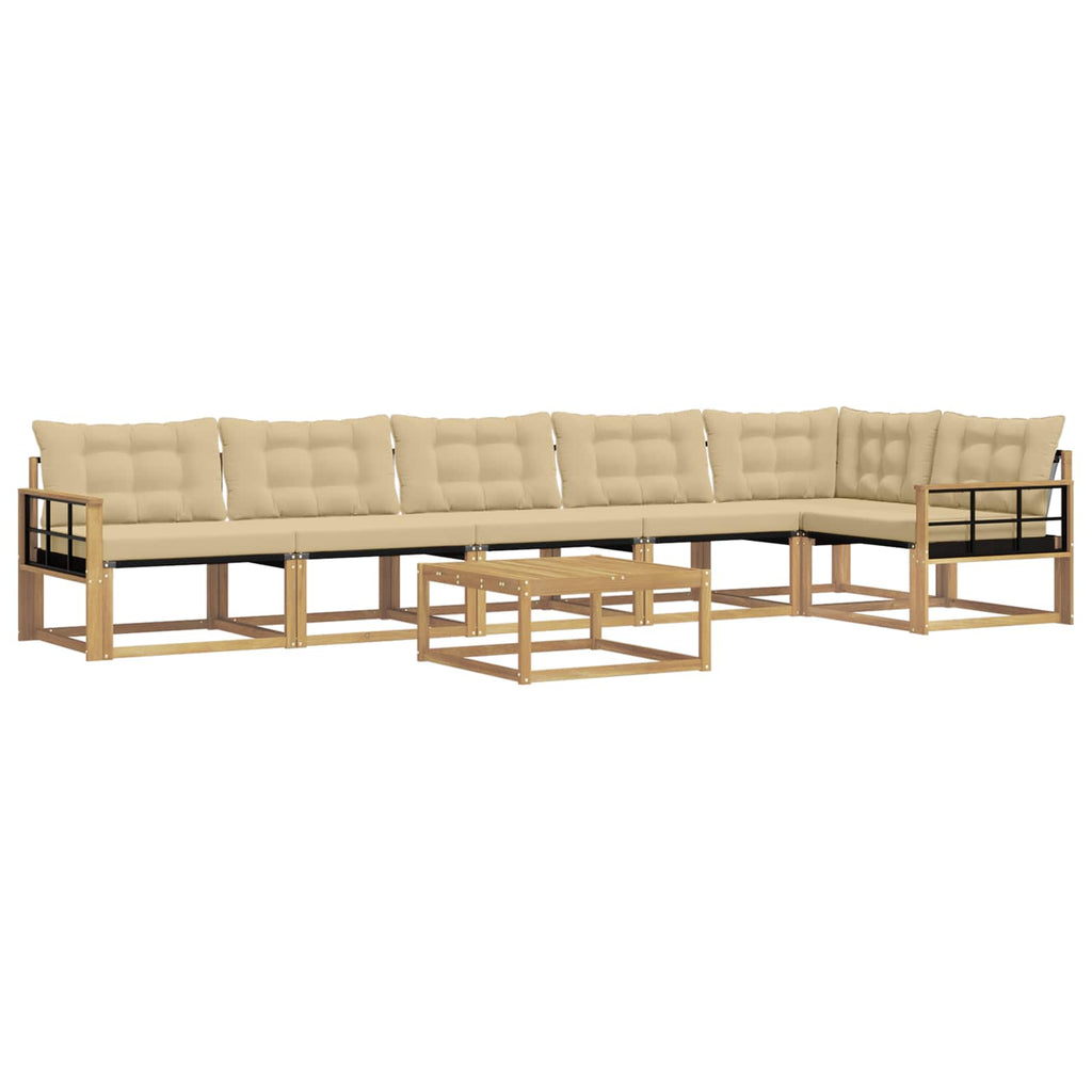 vidaXL Zestaw sof na zewnątrz 7 pcs Biały i Beżowy 79 x 79 x 37 cm
