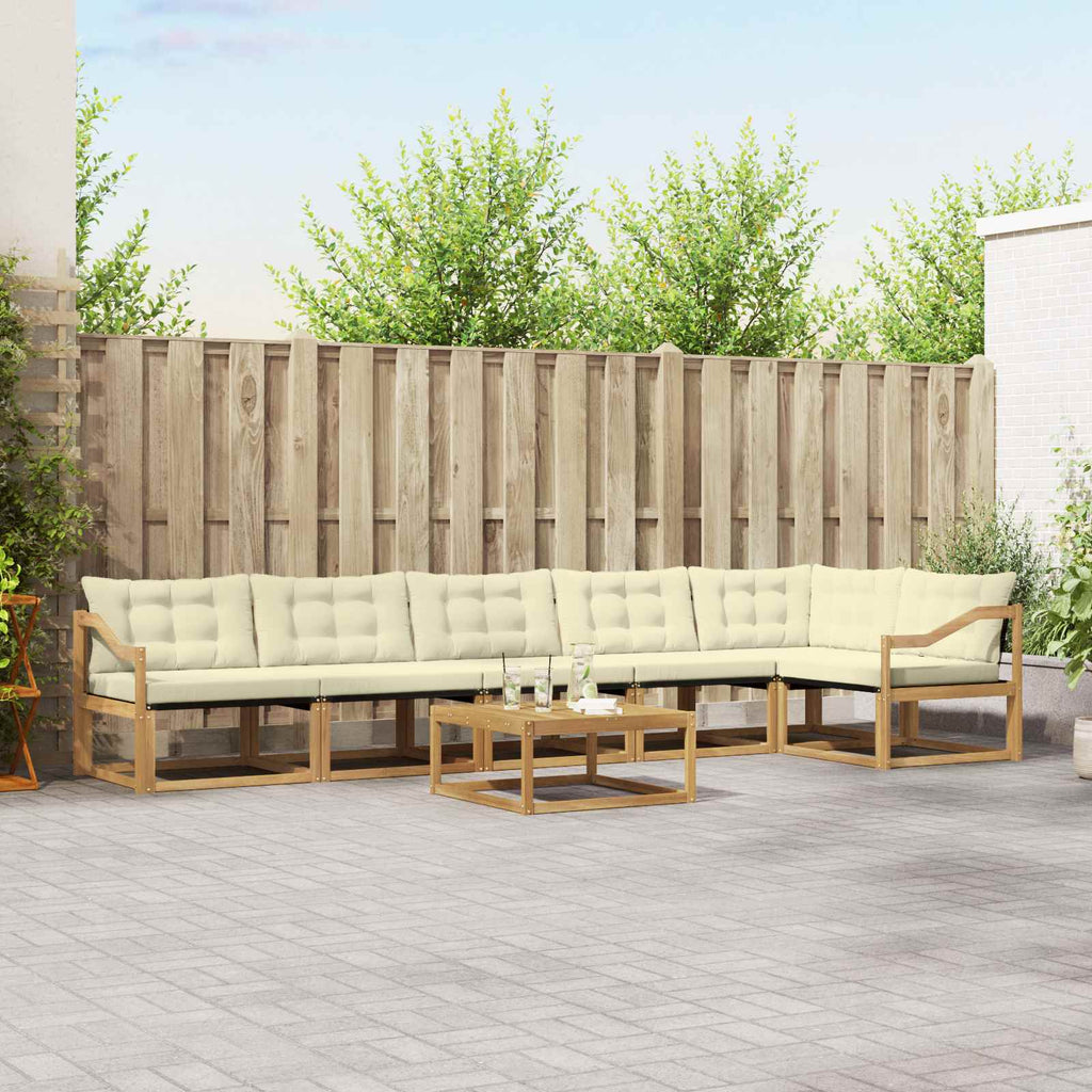 vidaXL Zestaw sof na zewnątrz 7 pcs Biały i kremowy 79 x 79 x 37 cm
