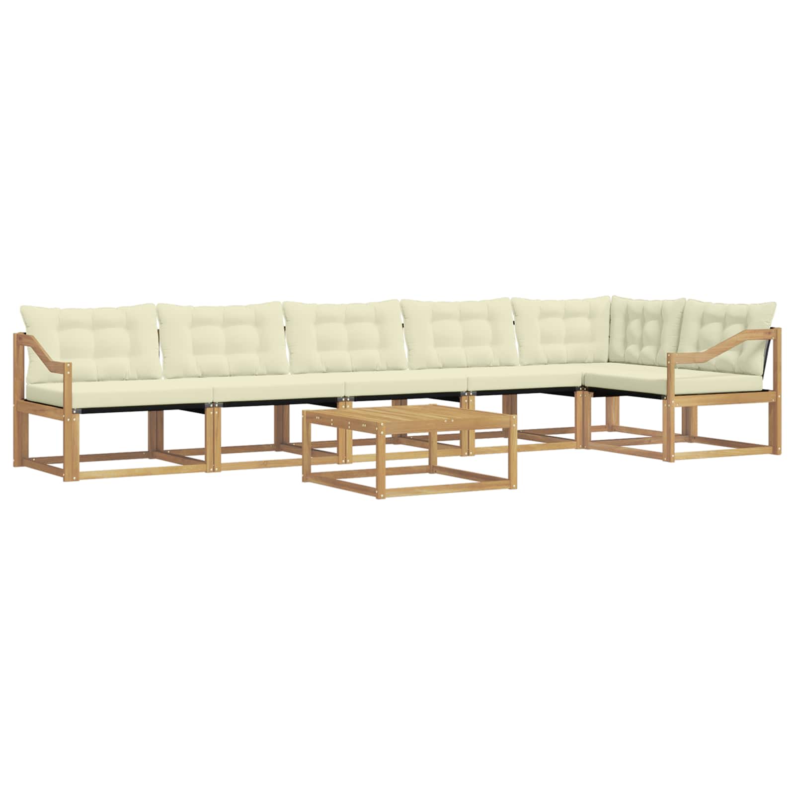 vidaXL Zestaw sof na zewnątrz 7 pcs Biały i kremowy 79 x 79 x 37 cm