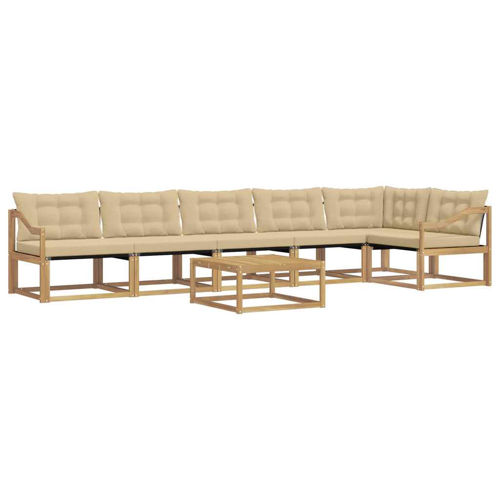 vidaXL Zestaw sof na zewnątrz 7 pcs Biały i Beżowy 79 x 79 x 37 cm