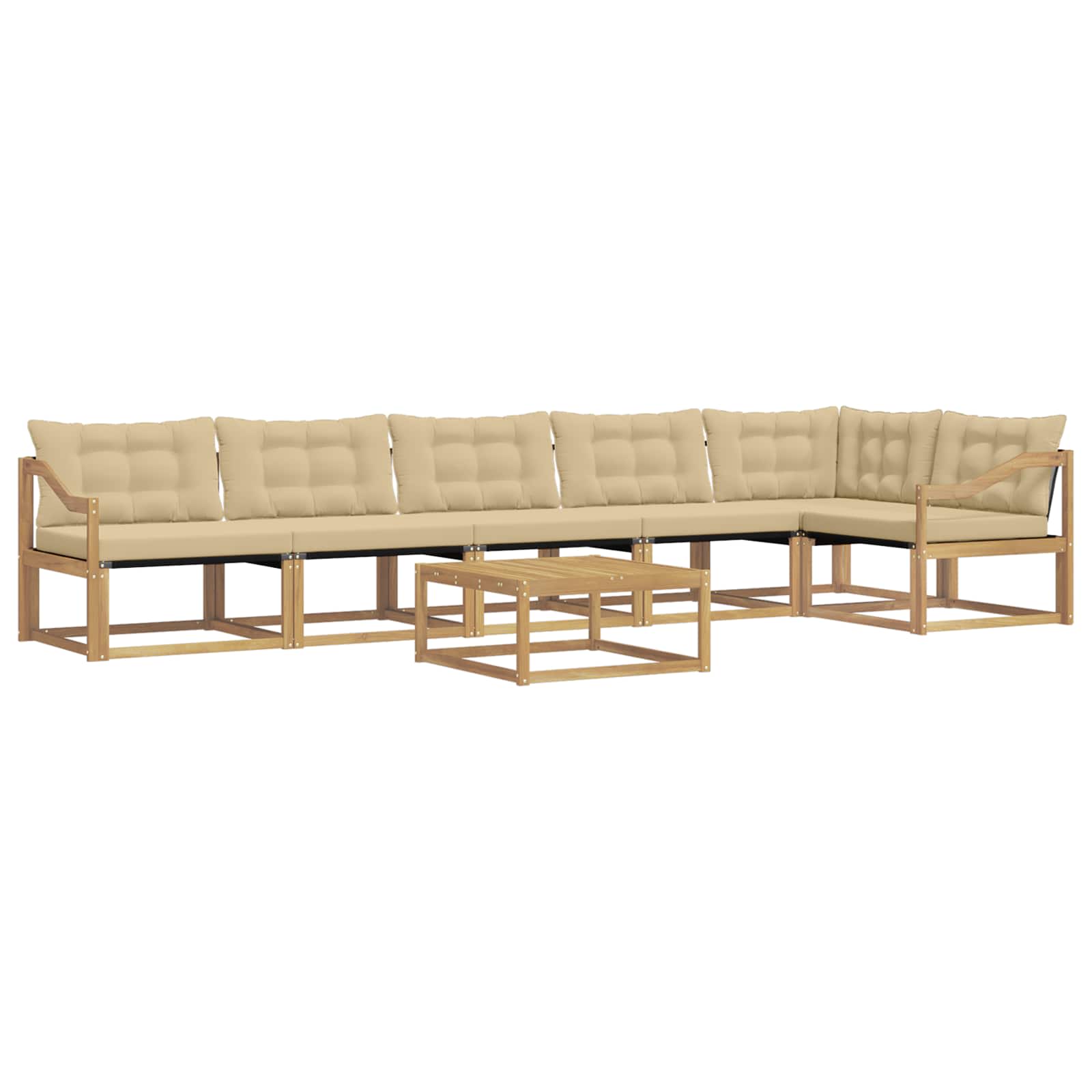 vidaXL Zestaw sof na zewnątrz 7 pcs Biały i Beżowy 79 x 79 x 37 cm