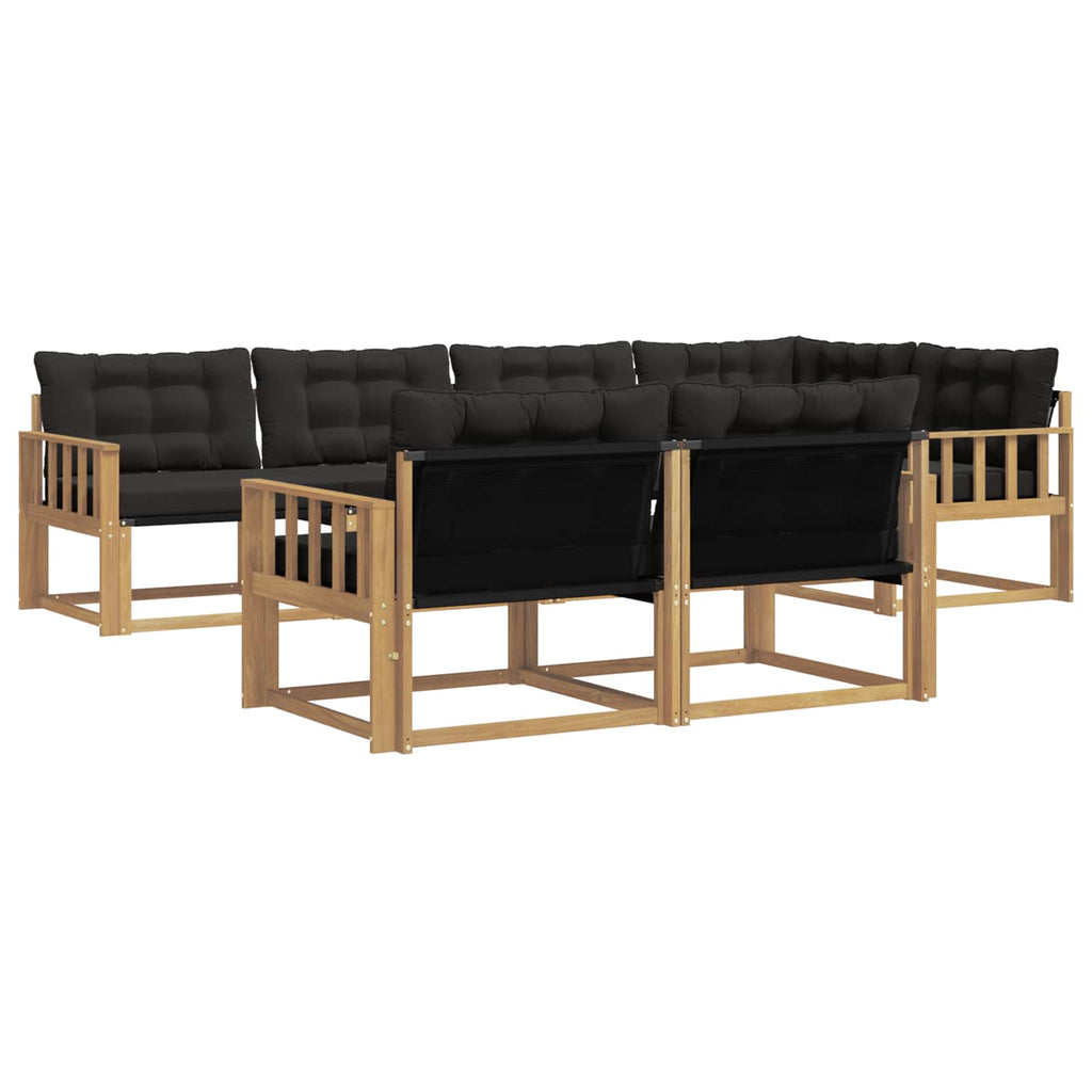 vidaXL Zestaw sof na zewnątrz z poduszką 7 pcs biały i czarny