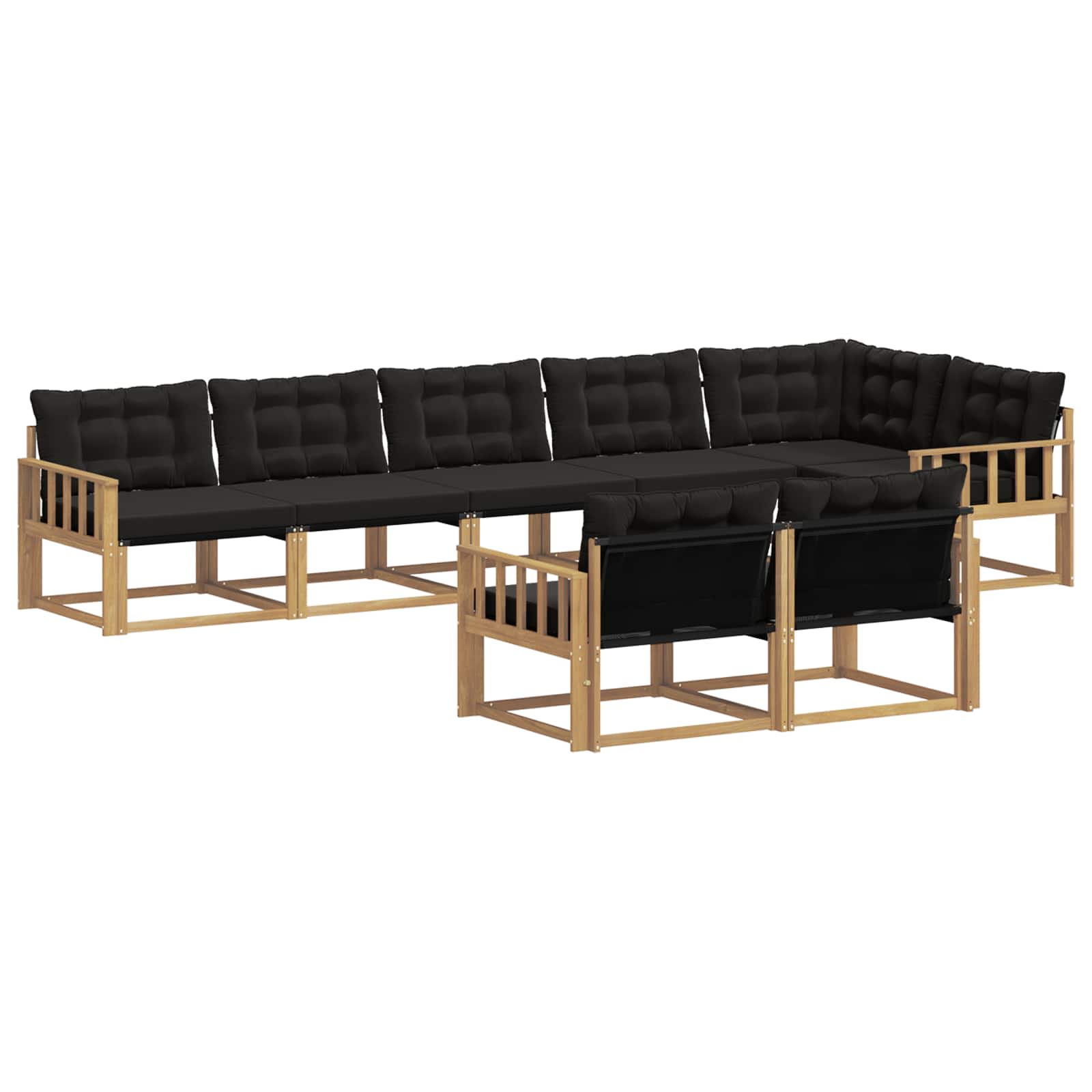 vidaXL Zestaw sof na zewnątrz z poduszką 8 pcs biały i czarny