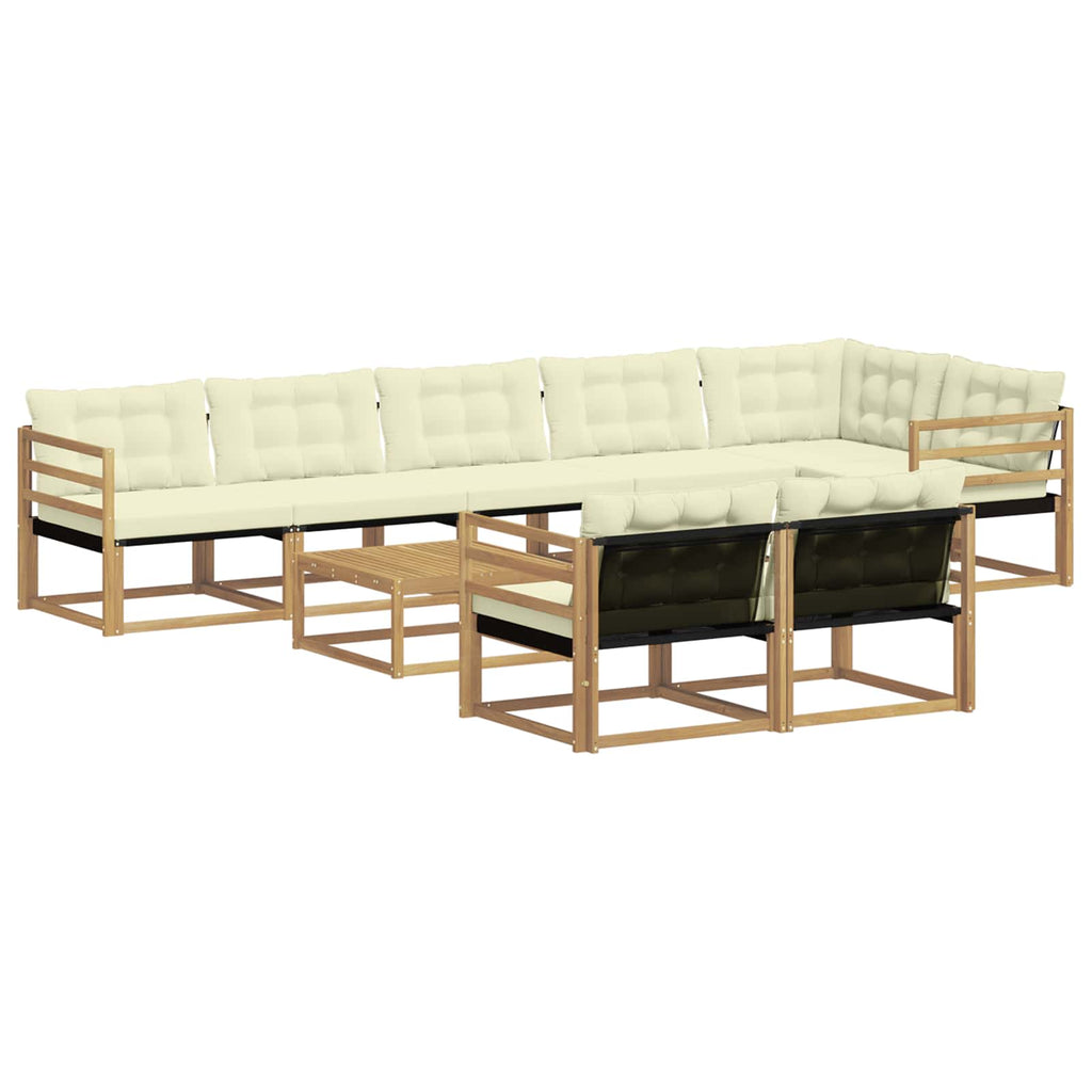 vidaXL Zestaw sof na zewnątrz 9 pcs Biały i kremowy 79 x 79 x 37 cm