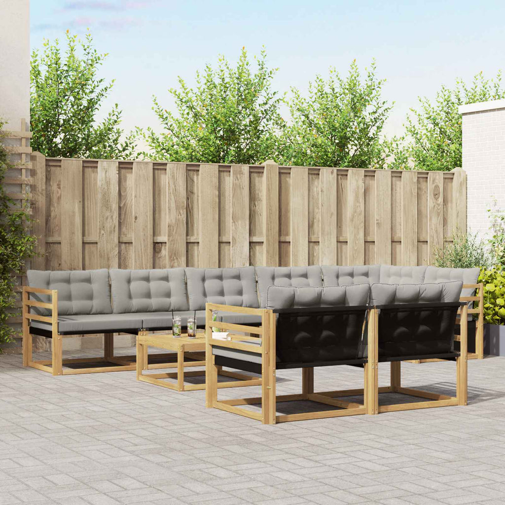 vidaXL Zestaw sof na zewnątrz 9 pcs Biały i jasnoszary 79 x 79 x 37 cm