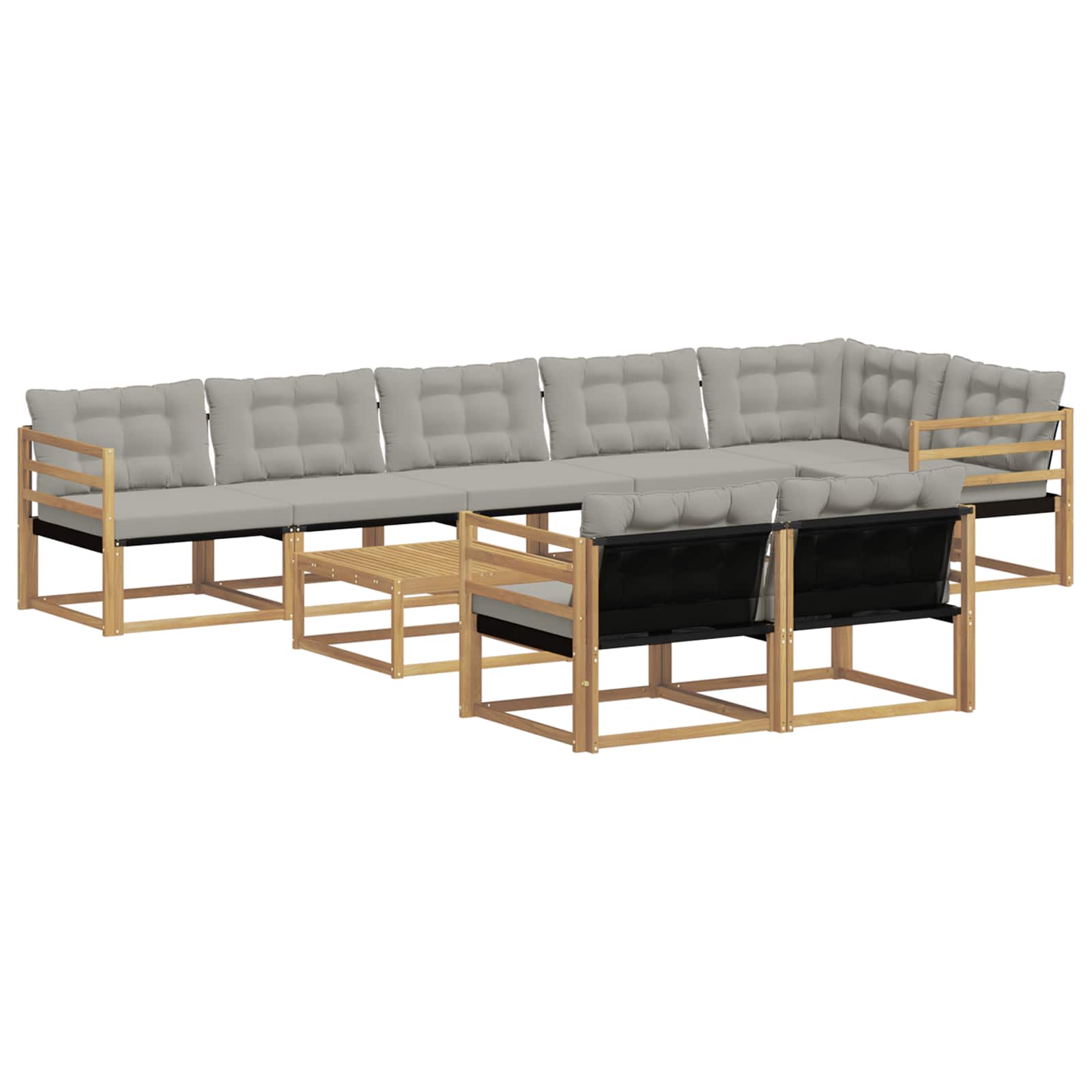 vidaXL Zestaw sof na zewnątrz 9 pcs Biały i jasnoszary 79 x 79 x 37 cm