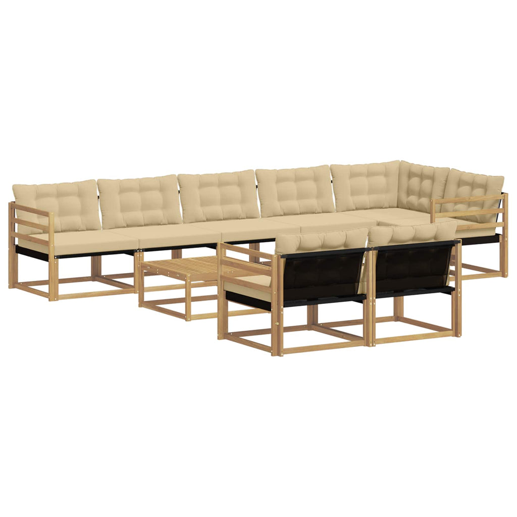 vidaXL Zestaw sof na zewnątrz 9 pcs Biały i Beżowy 79 x 79 x 37 cm