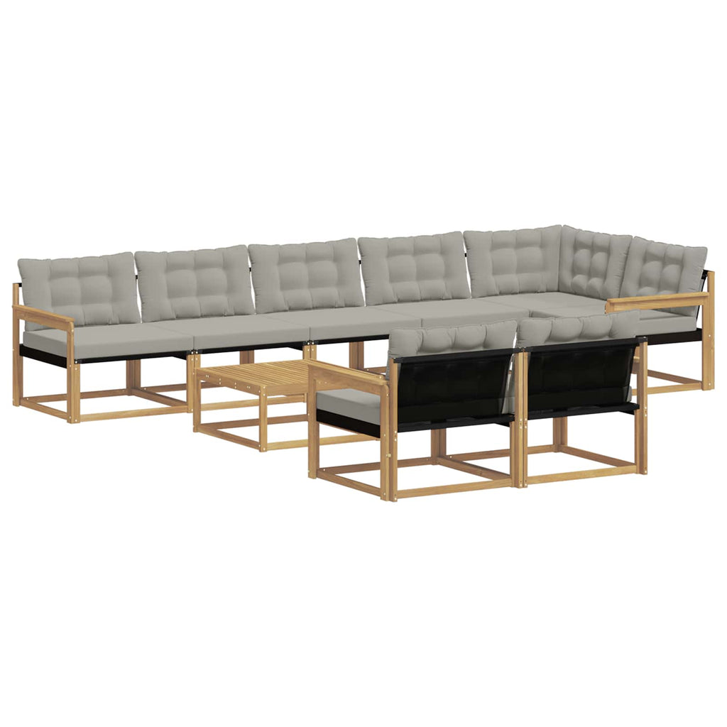 vidaXL Zestaw sof na zewnątrz 9 pcs Biały i jasnoszary 79 x 79 x 37 cm