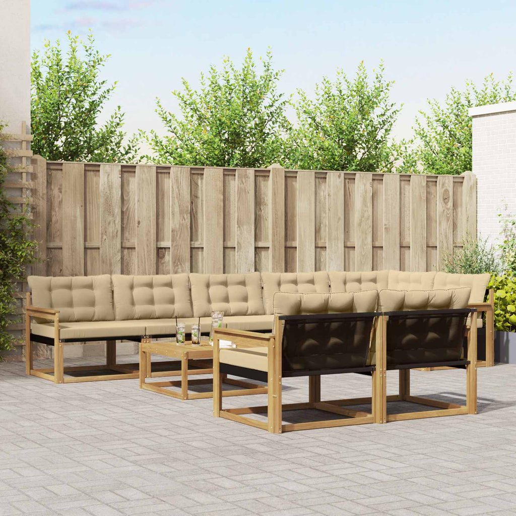 vidaXL Zestaw sof na zewnątrz 9 pcs Biały i Beżowy 79 x 79 x 37 cm