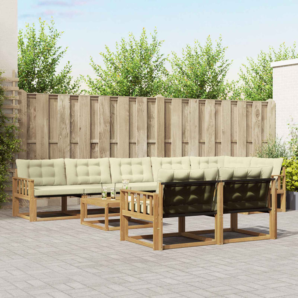 vidaXL Zestaw sof na zewnątrz 9 pcs Biały i kremowy 79 x 79 x 37 cm