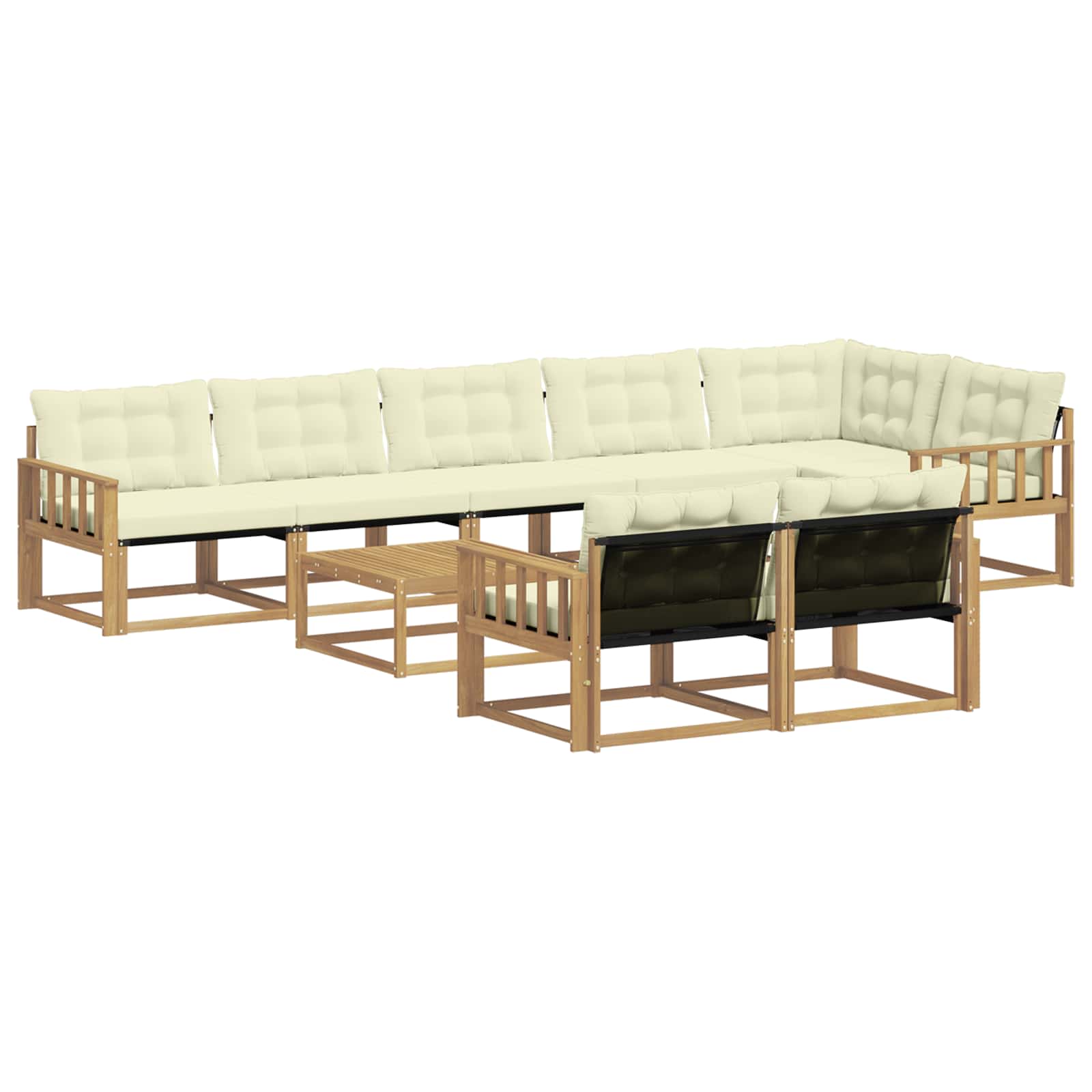 vidaXL Zestaw sof na zewnątrz 9 pcs Biały i kremowy 79 x 79 x 37 cm