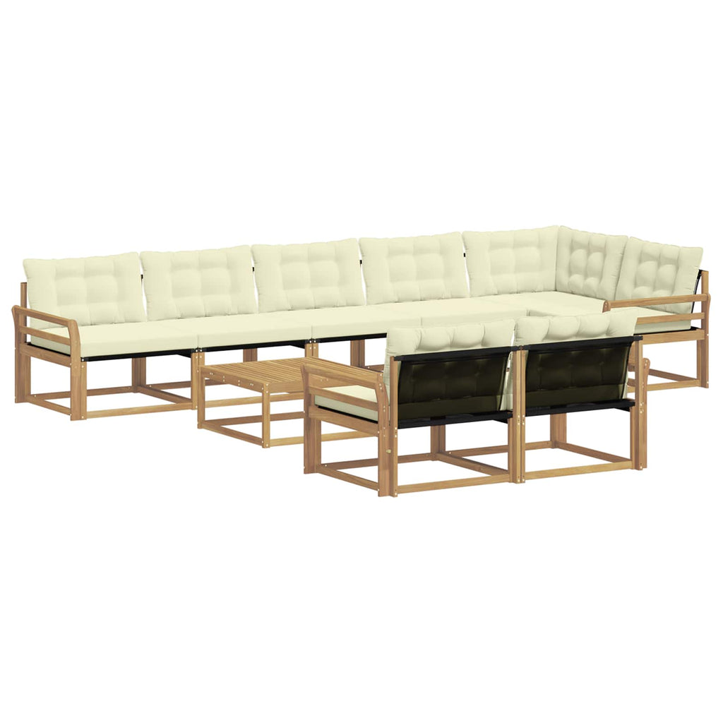 vidaXL Zestaw sof na zewnątrz 9 pcs Biały i kremowy 79 x 79 x 37 cm