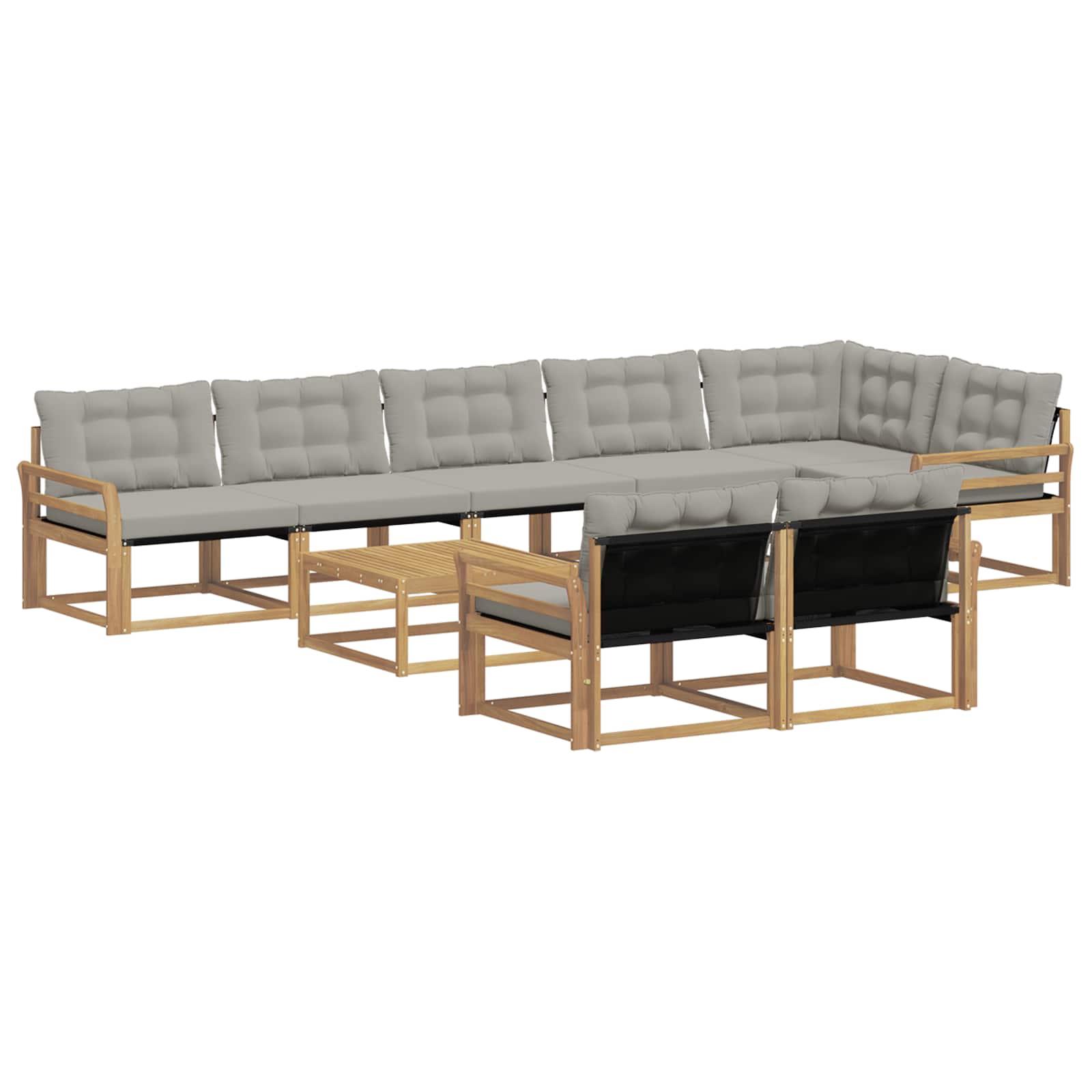 vidaXL Zestaw sof na zewnątrz 9 pcs Biały i jasnoszary 79 x 79 x 37 cm