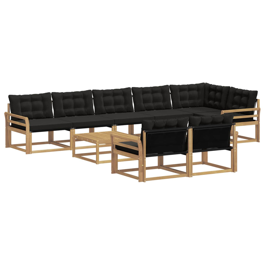 vidaXL Zestaw sof na zewnątrz 9 pcs biały i czarny 79 x 79 x 37 cm
