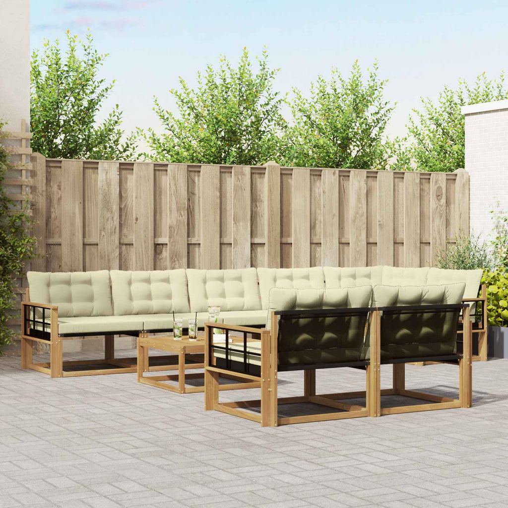 vidaXL Zestaw sof na zewnątrz 9 pcs Biały i kremowy 79 x 79 x 37 cm