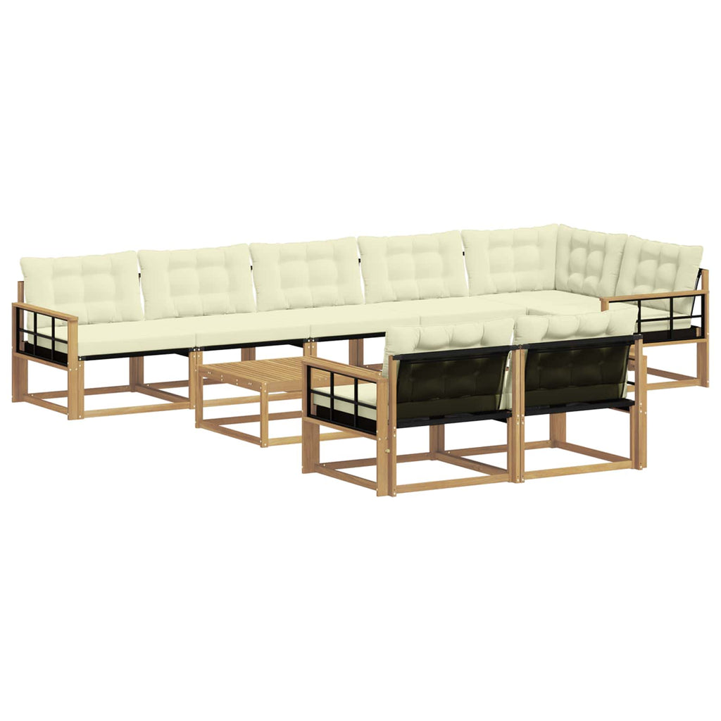 vidaXL Zestaw sof na zewnątrz 9 pcs Biały i kremowy 79 x 79 x 37 cm