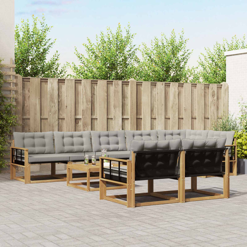 vidaXL Zestaw sof na zewnątrz 9 pcs Biały i jasnoszary 79 x 79 x 37 cm