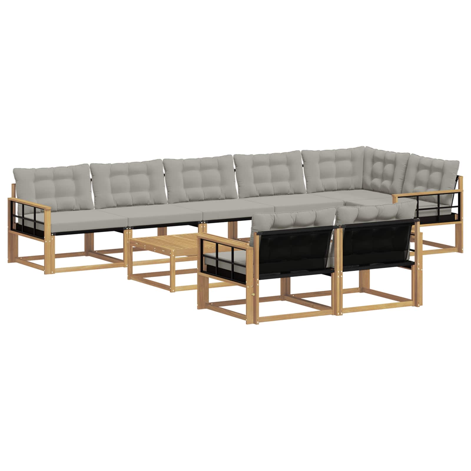 vidaXL Zestaw sof na zewnątrz 9 pcs Biały i jasnoszary 79 x 79 x 37 cm