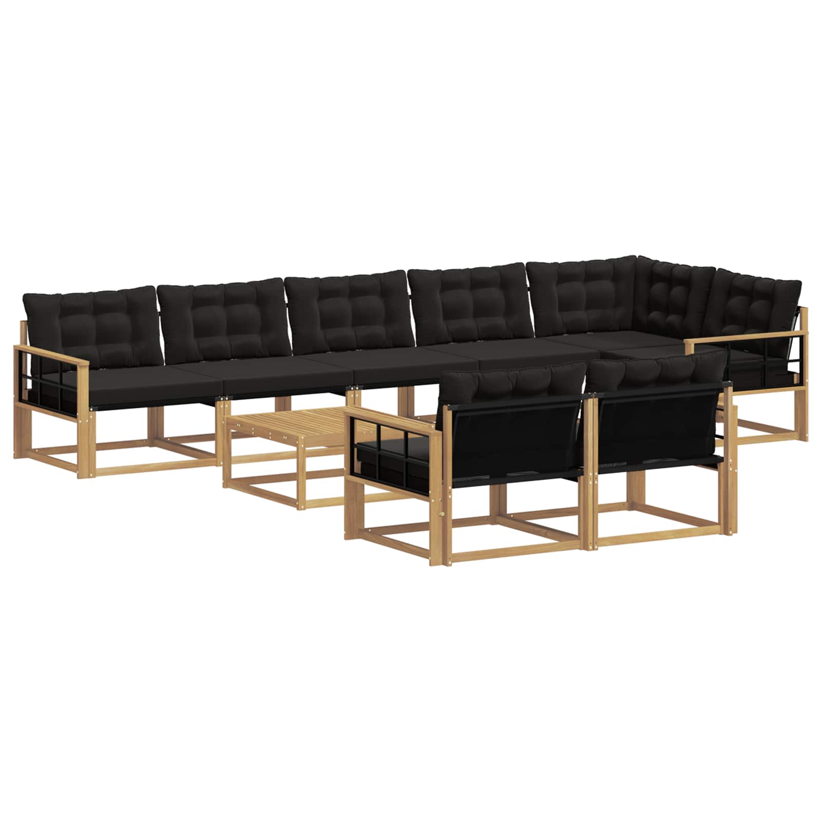 vidaXL Zestaw sof na zewnątrz 9 pcs biały i czarny 79 x 79 x 37 cm