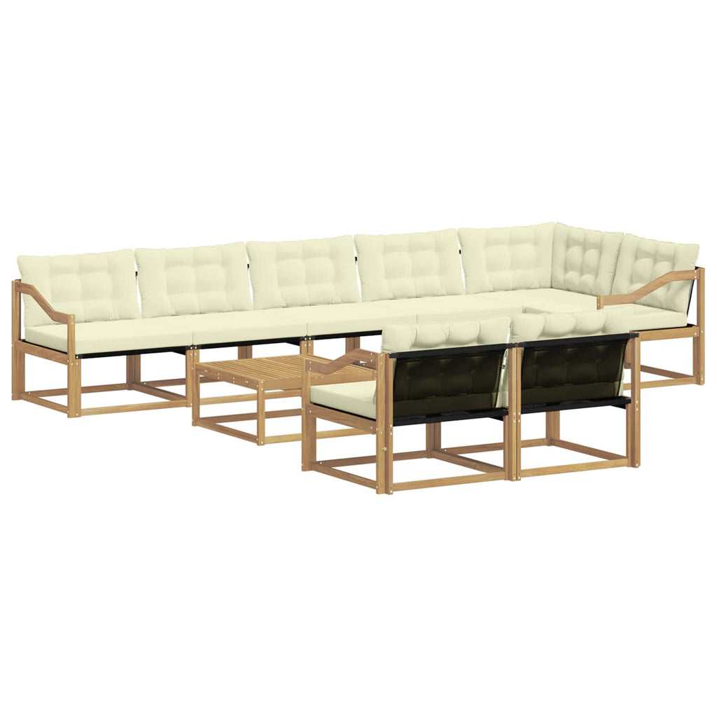 vidaXL Zestaw sof na zewnątrz 9 pcs Biały i kremowy 79 x 79 x 37 cm