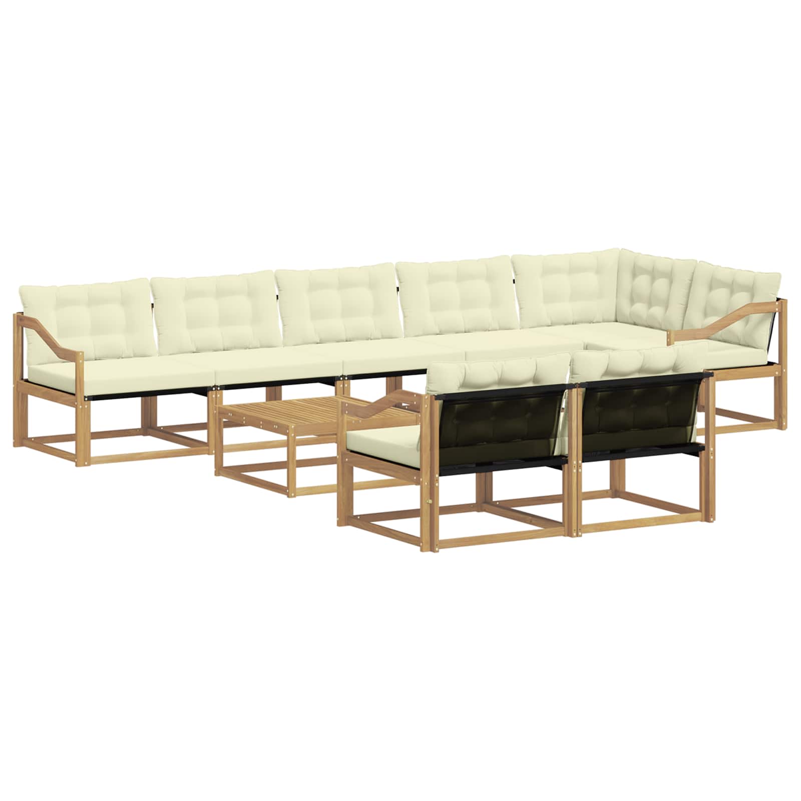 vidaXL Zestaw sof na zewnątrz 9 pcs Biały i kremowy 79 x 79 x 37 cm