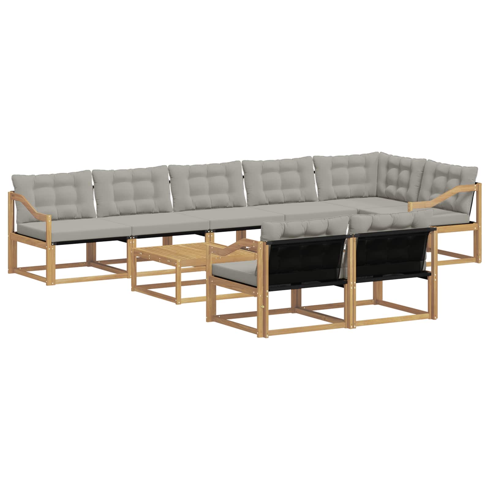 vidaXL Zestaw sof na zewnątrz 9 pcs Biały i jasnoszary 79 x 79 x 37 cm