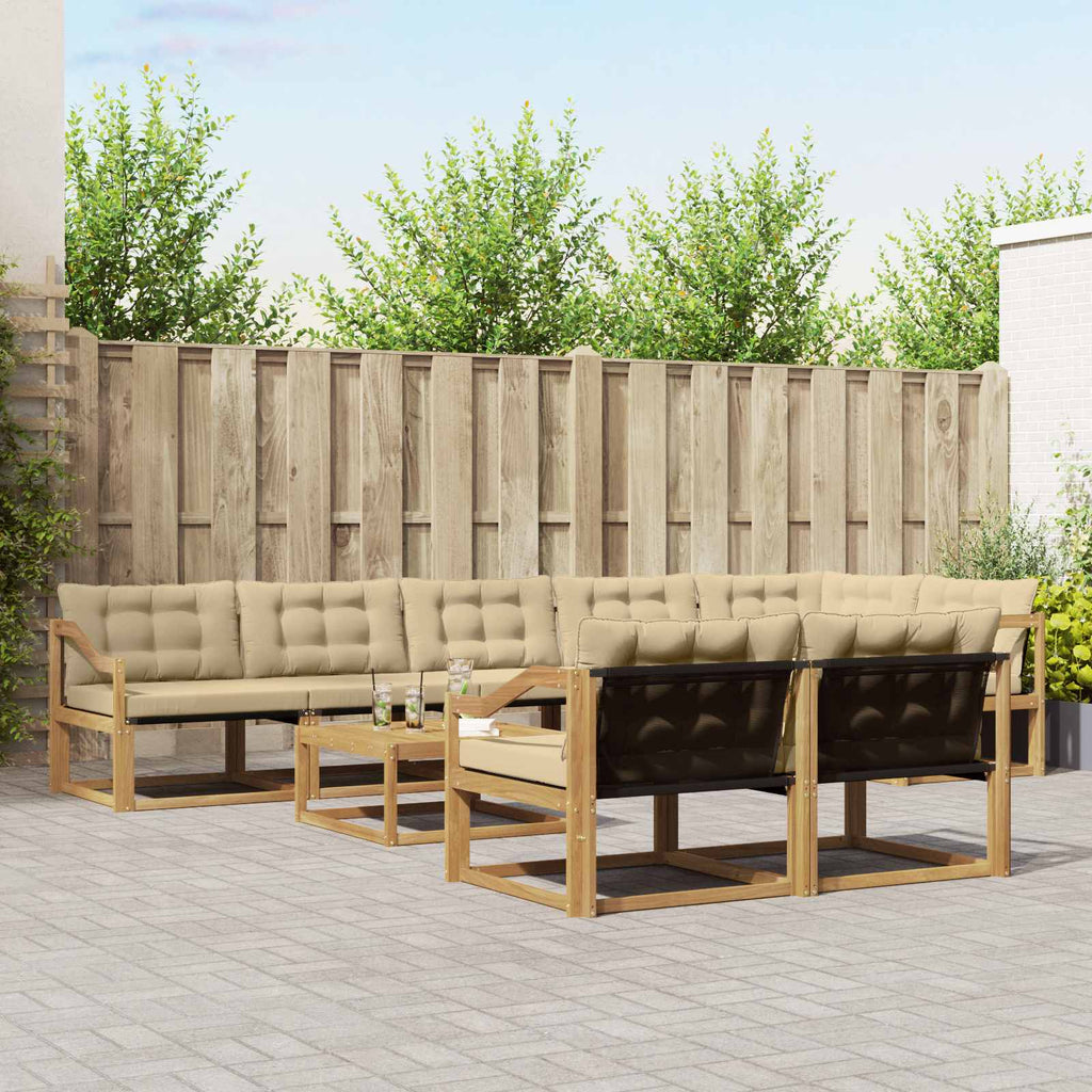 vidaXL Zestaw sof na zewnątrz 9 pcs Biały i Beżowy 79 x 79 x 37 cm