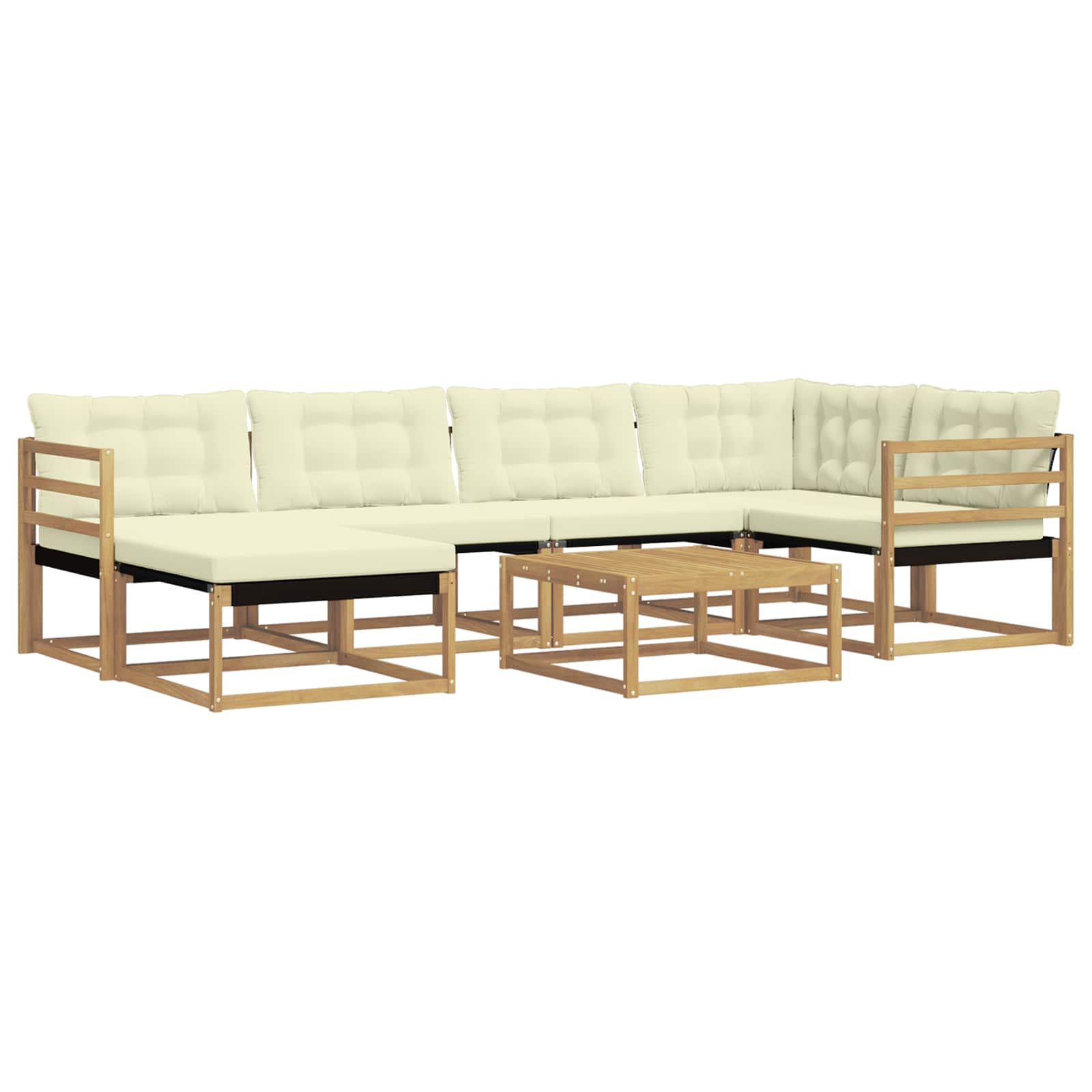 vidaXL Zestaw sof na zewnątrz 7 pcs Biały i kremowy 79 x 79 x 37 cm