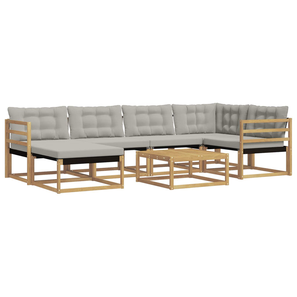 vidaXL Zestaw sof na zewnątrz 7 pcs Biały i jasnoszary 79 x 79 x 37 cm