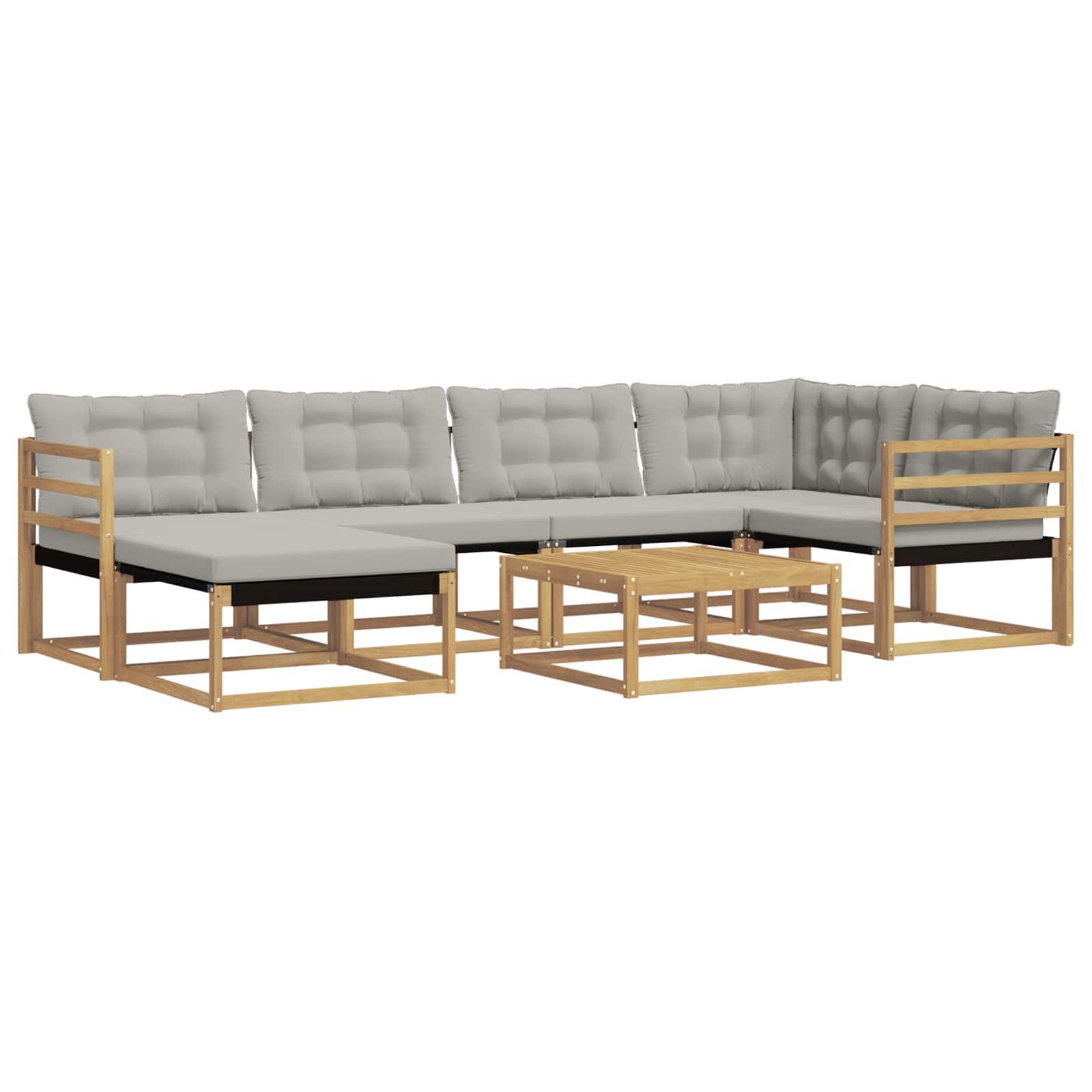 vidaXL Zestaw sof na zewnątrz 7 pcs Biały i jasnoszary 79 x 79 x 37 cm