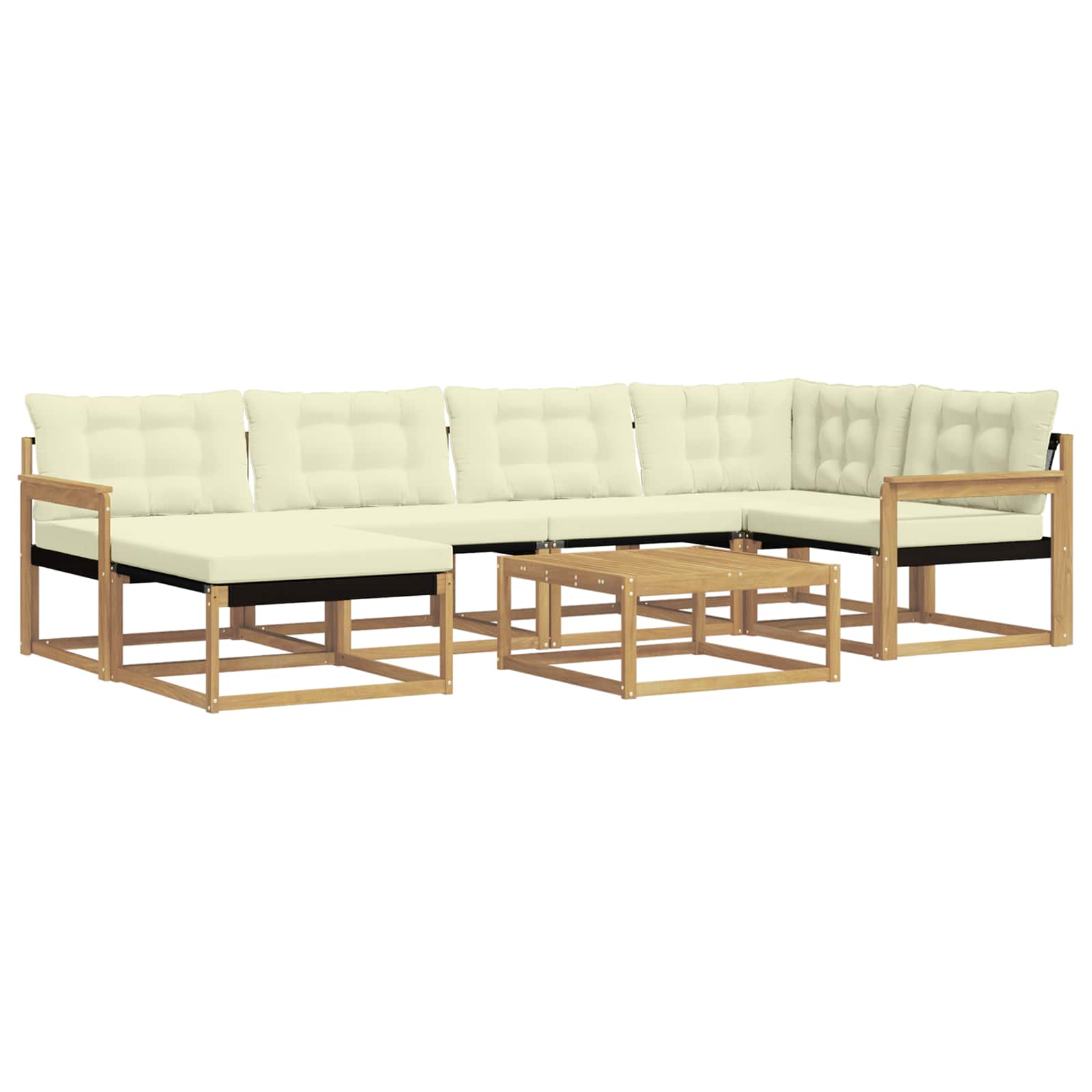 vidaXL Zestaw sof na zewnątrz 7 pcs Biały i kremowy 79 x 79 x 37 cm
