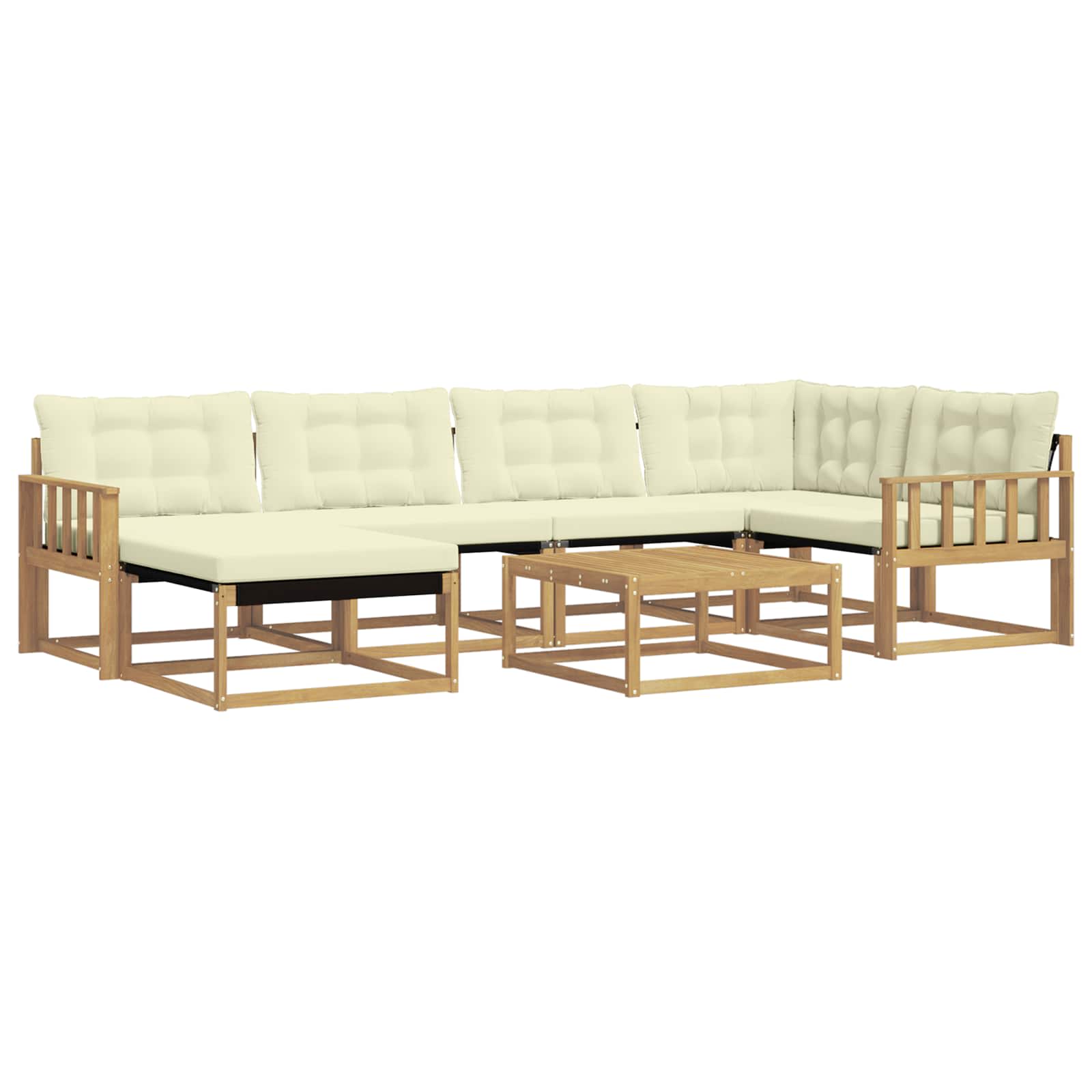 vidaXL Zestaw sof na zewnątrz 7 pcs Biały i kremowy 79 x 79 x 37 cm