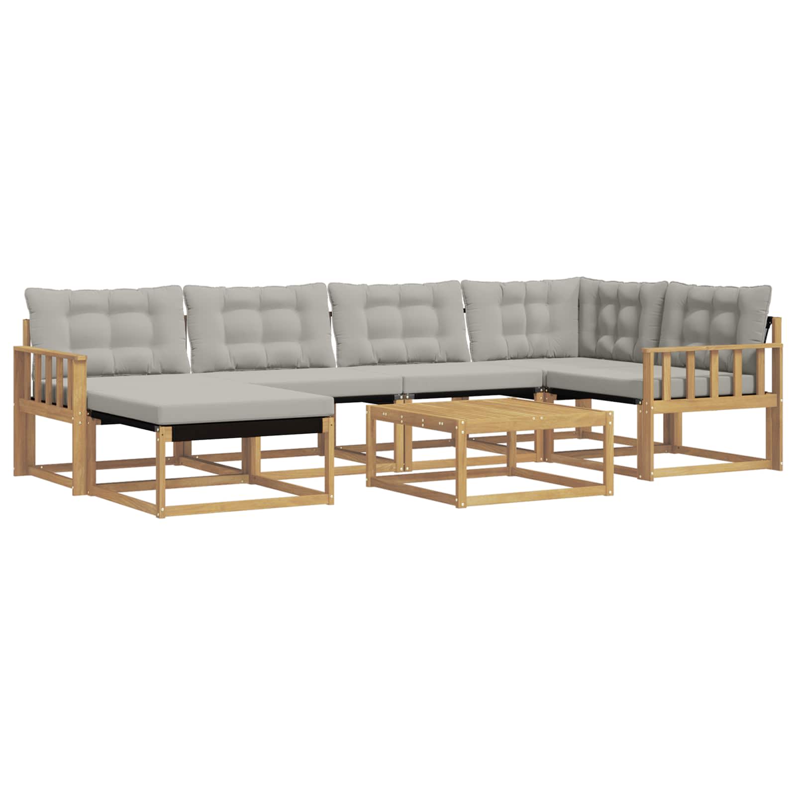 vidaXL Zestaw sof na zewnątrz 7 pcs Biały i jasnoszary 79 x 79 x 37 cm