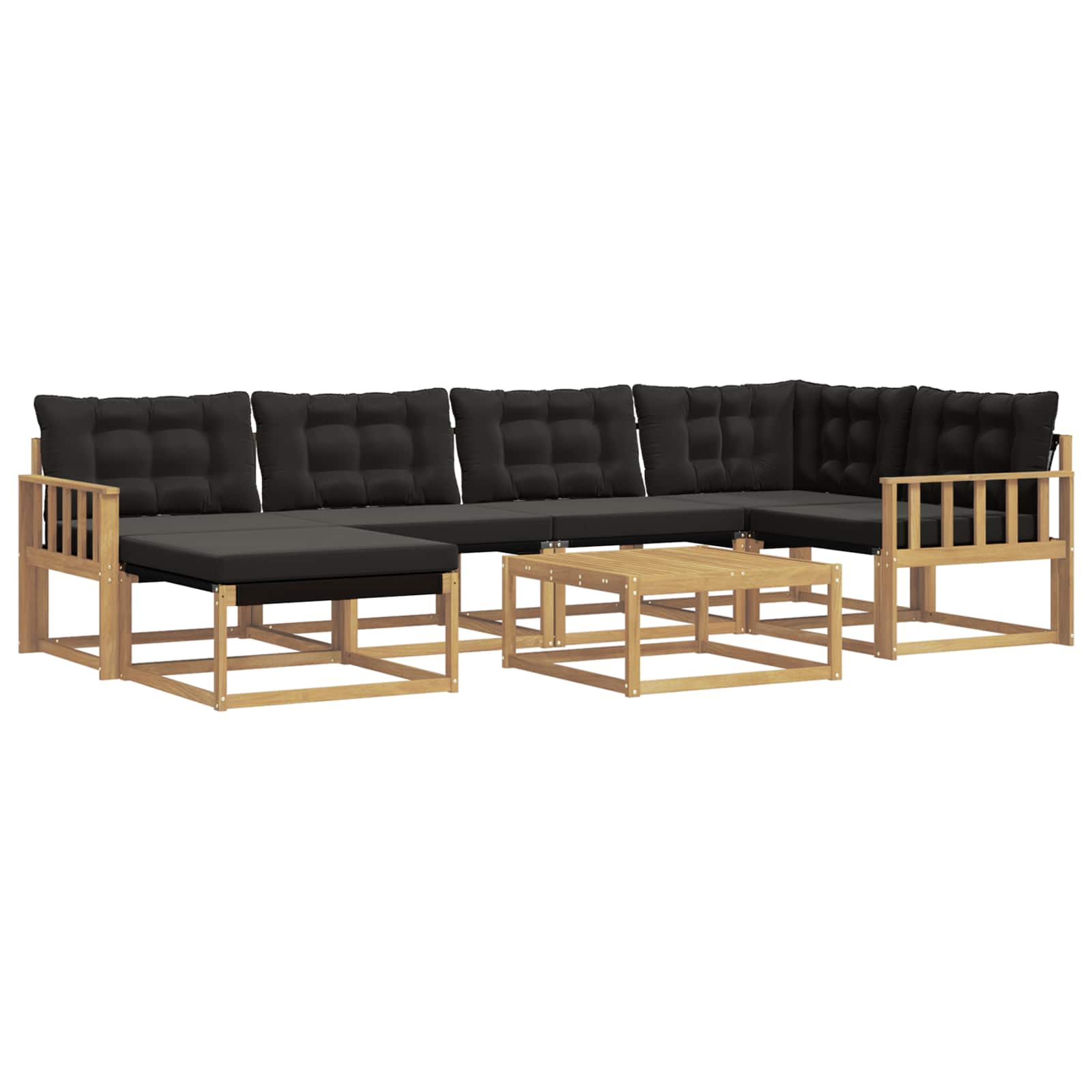 vidaXL Zestaw sof na zewnątrz 7 pcs biały i czarny 79 x 79 x 37 cm