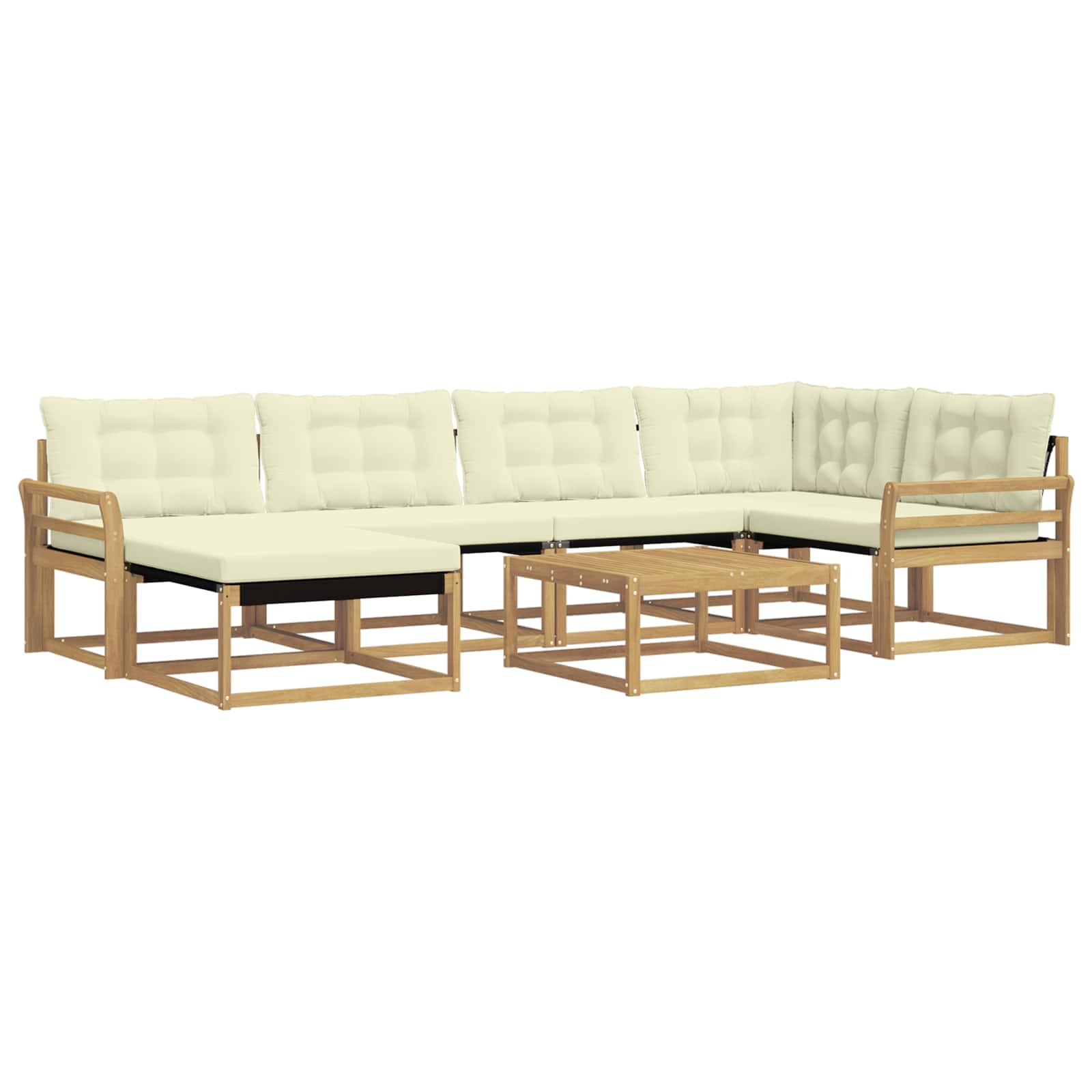 vidaXL Zestaw sof na zewnątrz 7 pcs Biały i kremowy 79 x 79 x 37 cm