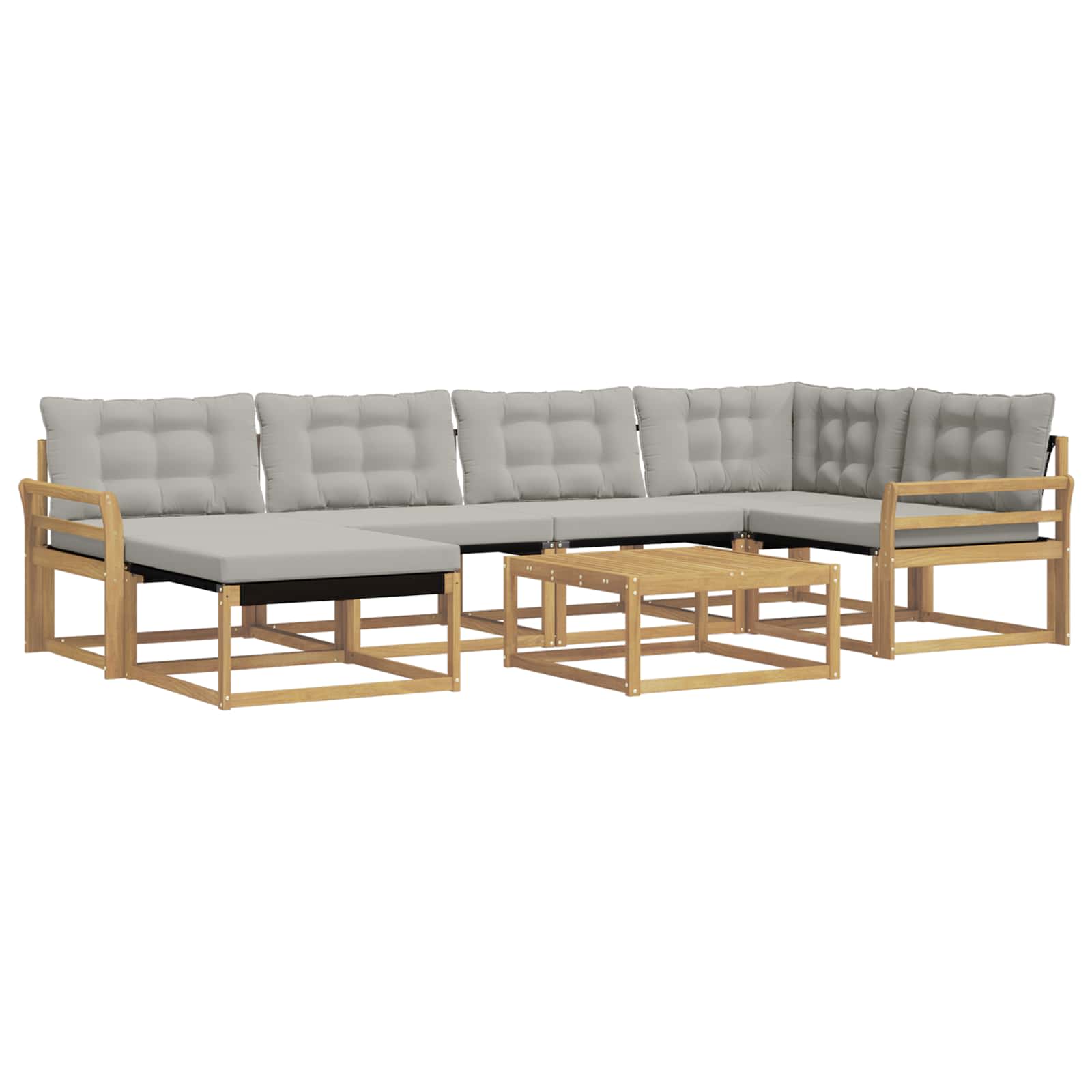 vidaXL Zestaw sof na zewnątrz 7 pcs Biały i jasnoszary 79 x 79 x 37 cm