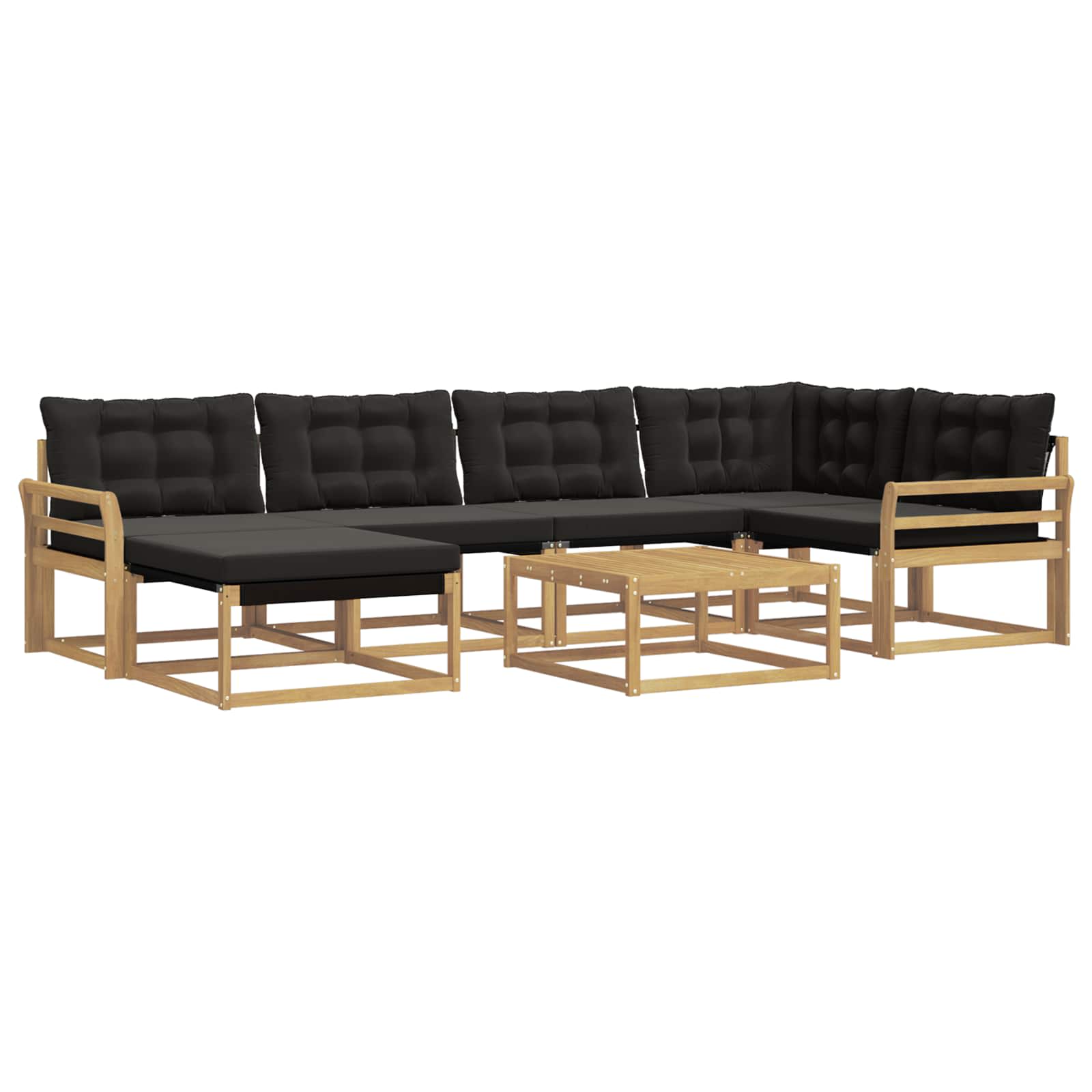 vidaXL Zestaw sof na zewnątrz 7 pcs biały i czarny 79 x 79 x 37 cm