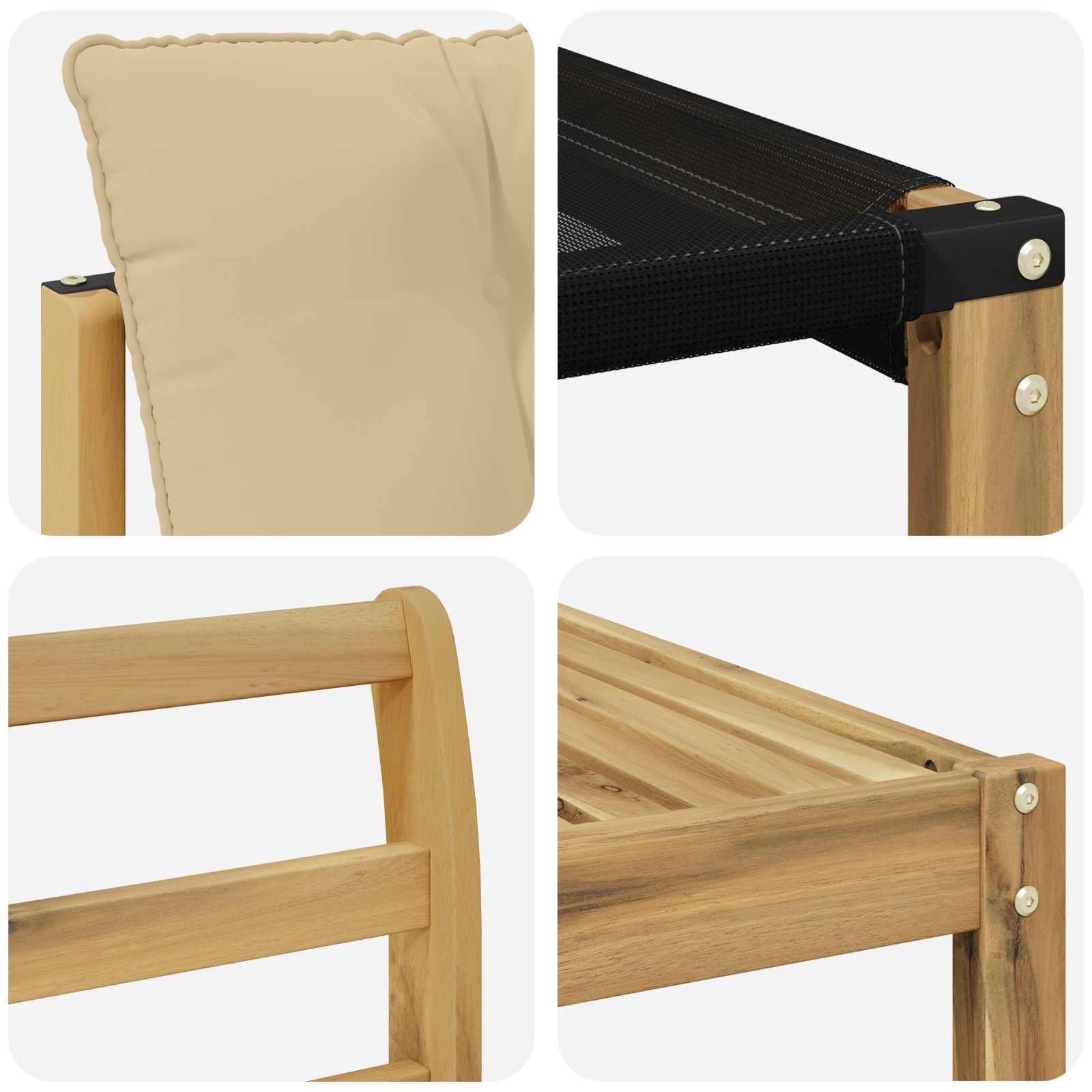 vidaXL Zestaw sof na zewnątrz 7 pcs Biały i Beżowy 79 x 79 x 37 cm