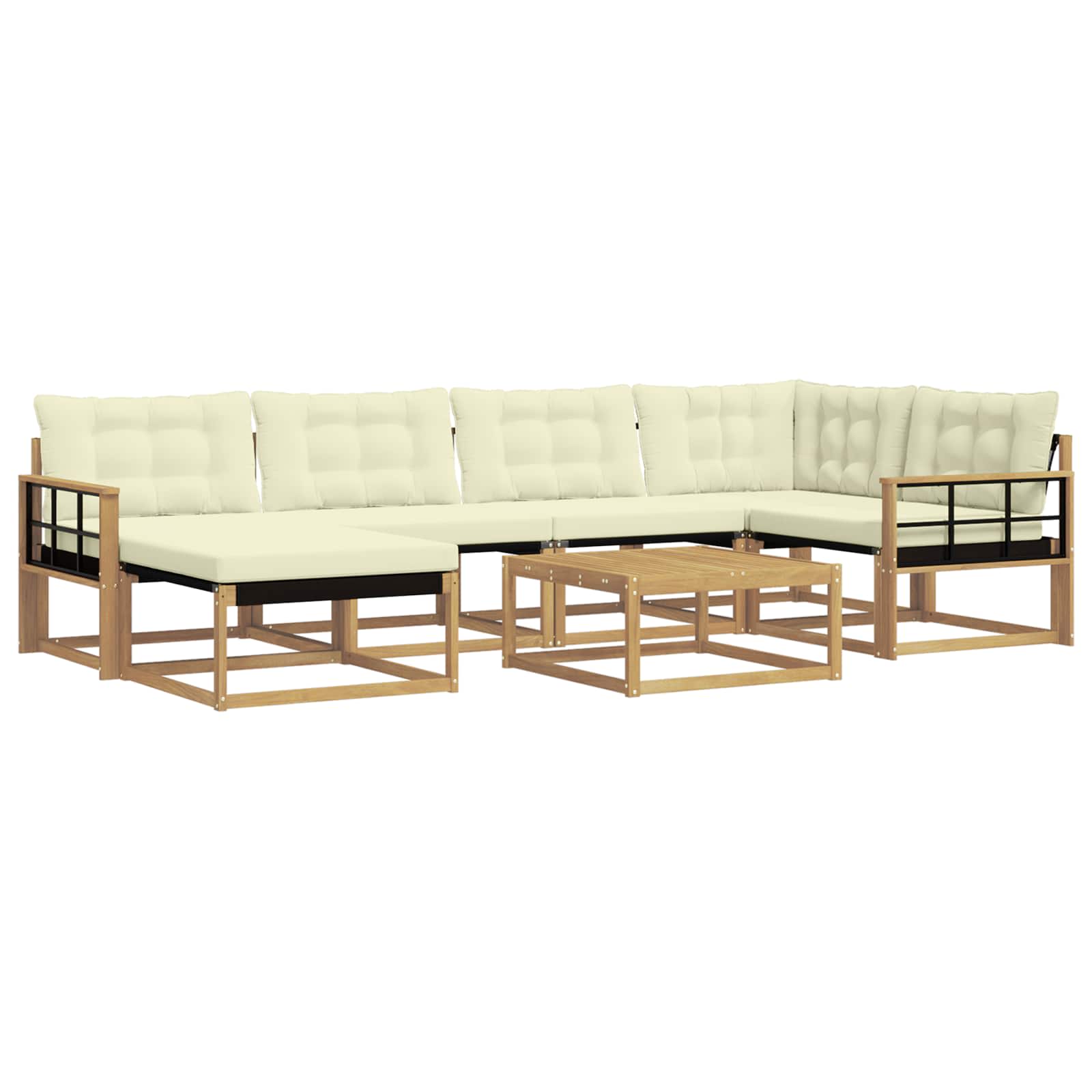 vidaXL Zestaw sof na zewnątrz 7 pcs Biały i kremowy 79 x 79 x 37 cm