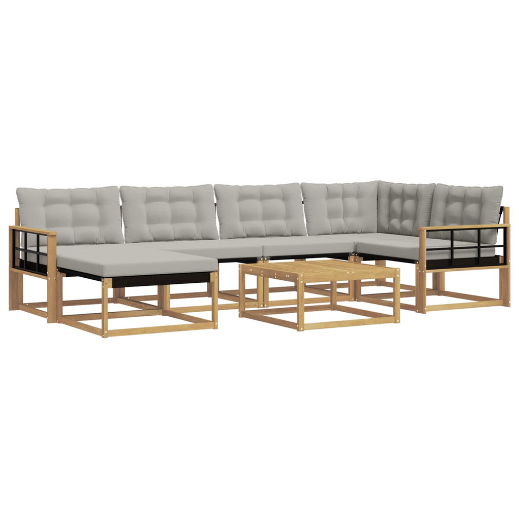 vidaXL Zestaw sof na zewnątrz 7 pcs Biały i jasnoszary 79 x 79 x 37 cm